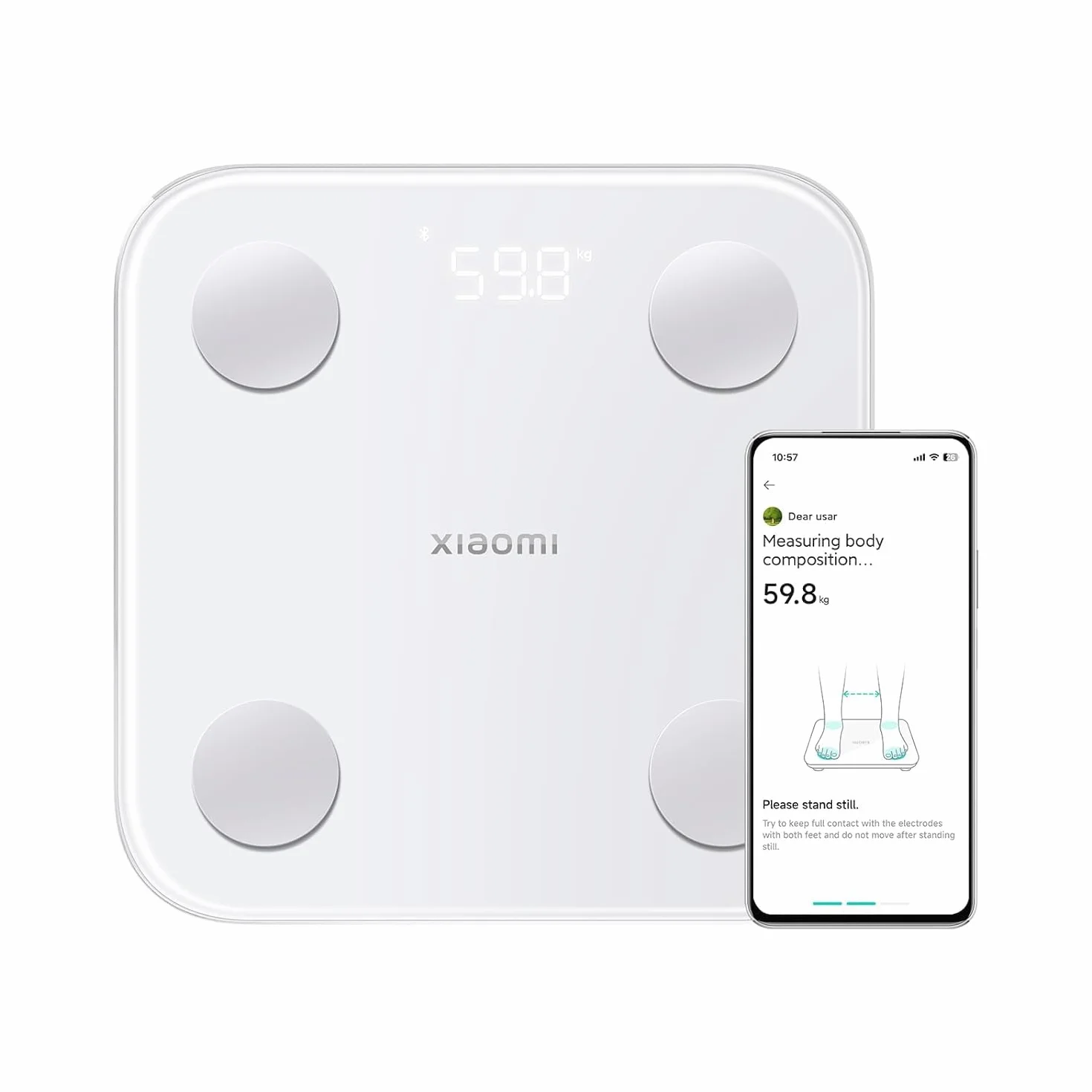 Xiaomi Mi Body Composition Scale S400 Bilancia da bagno, 25 indicatori di salute, 150 kg, 100 g precisione