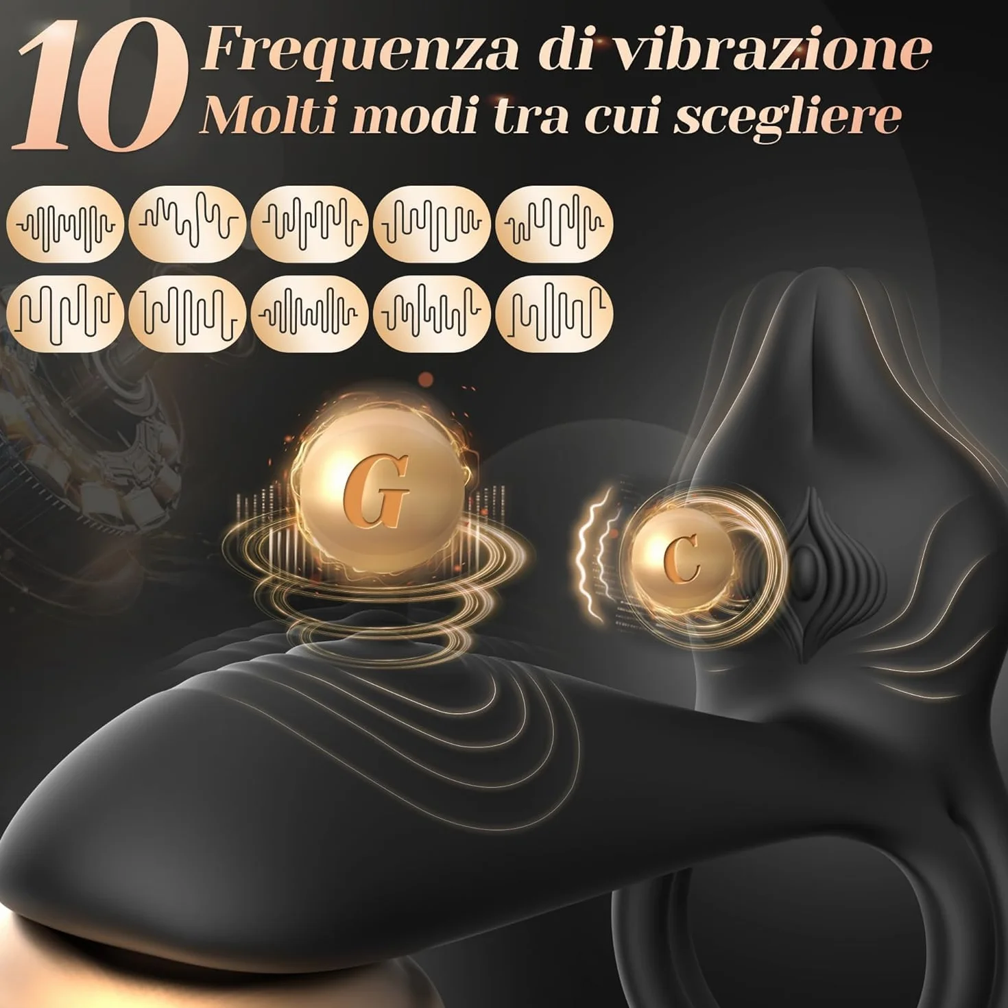 Cacuola Anello Vibrante per Lei e Lui Sex Toys Uomo, 10 Modalità Sexytoysys Uomo Coppia, Vibratore per Uomo con Telecomando, Stimolatore per Clitoride, Anello per Pene da Uomo, Anello Pene Lui Sex Toy