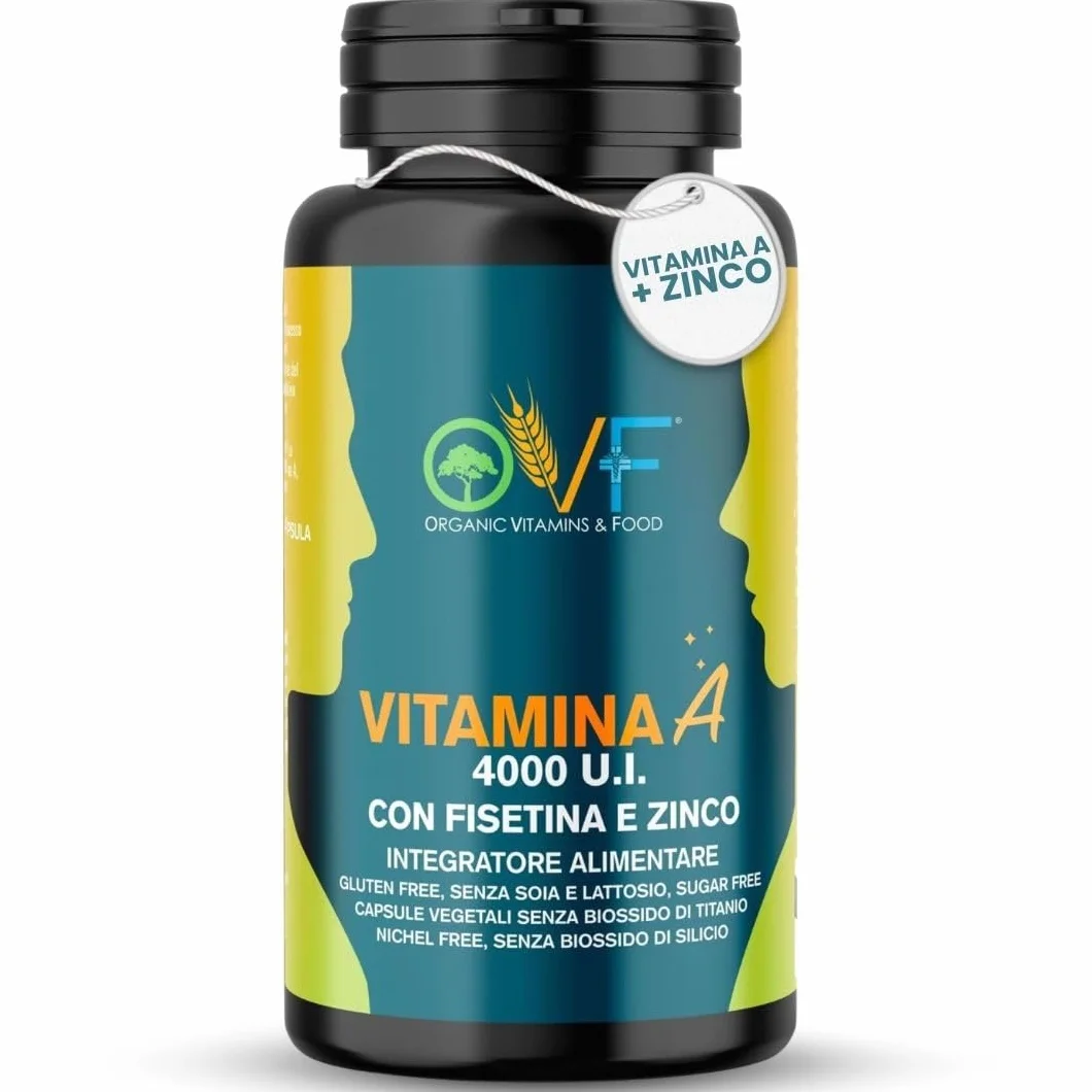 OVF Vitamina A Pura con Fisetina e Zinco - 60 Capsule con 4000 U.I. per dose giornaliera - Supporto alla Vista e al Sistema Immunitario - Vitamina A da Retinolo