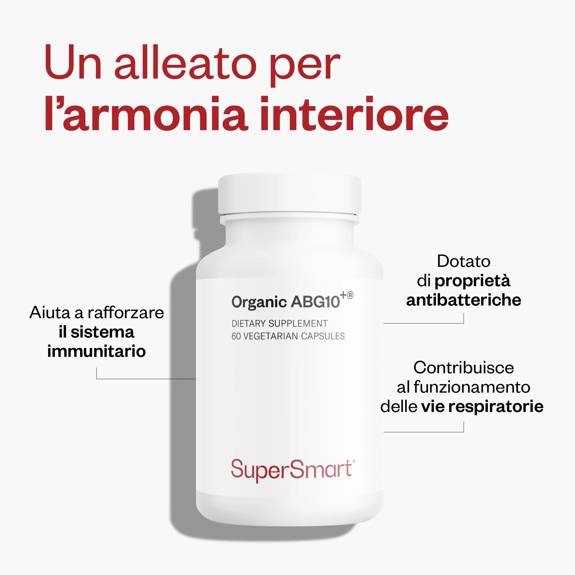 SuperSmart - ABG10+ ® - Estratto di Aglio Nero - Protegge le Cellule da Danni dei Radicali Liberi & Invecchiamento delle Cellule |Gluten Free - 60 Capsule Vegetariane