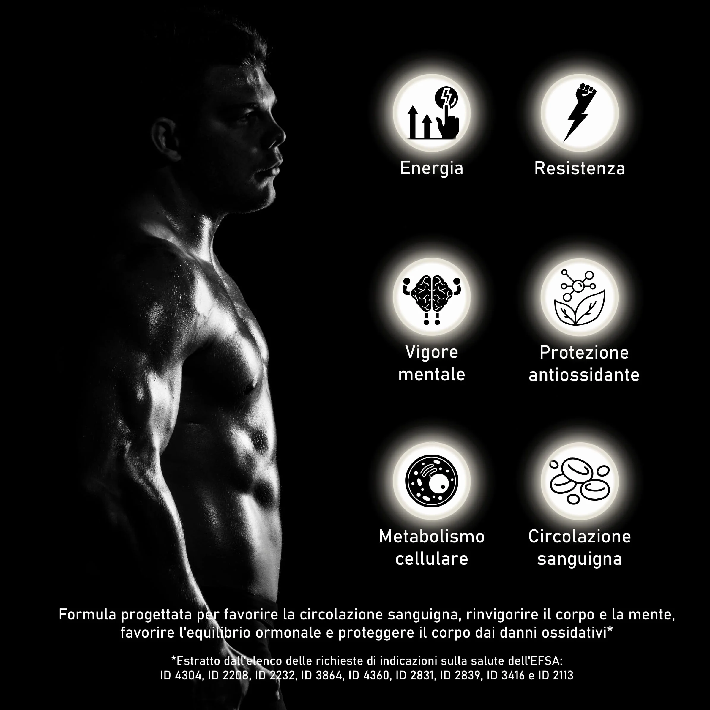 Complesso Altamente Concentrato con Maca, Tribulus, Fieno Greco, Ginkgo, Co-Q10, Piperina. Forza + Resistenza + Energia. Pre-allenamento. 60 capsule vegane - ALPHA