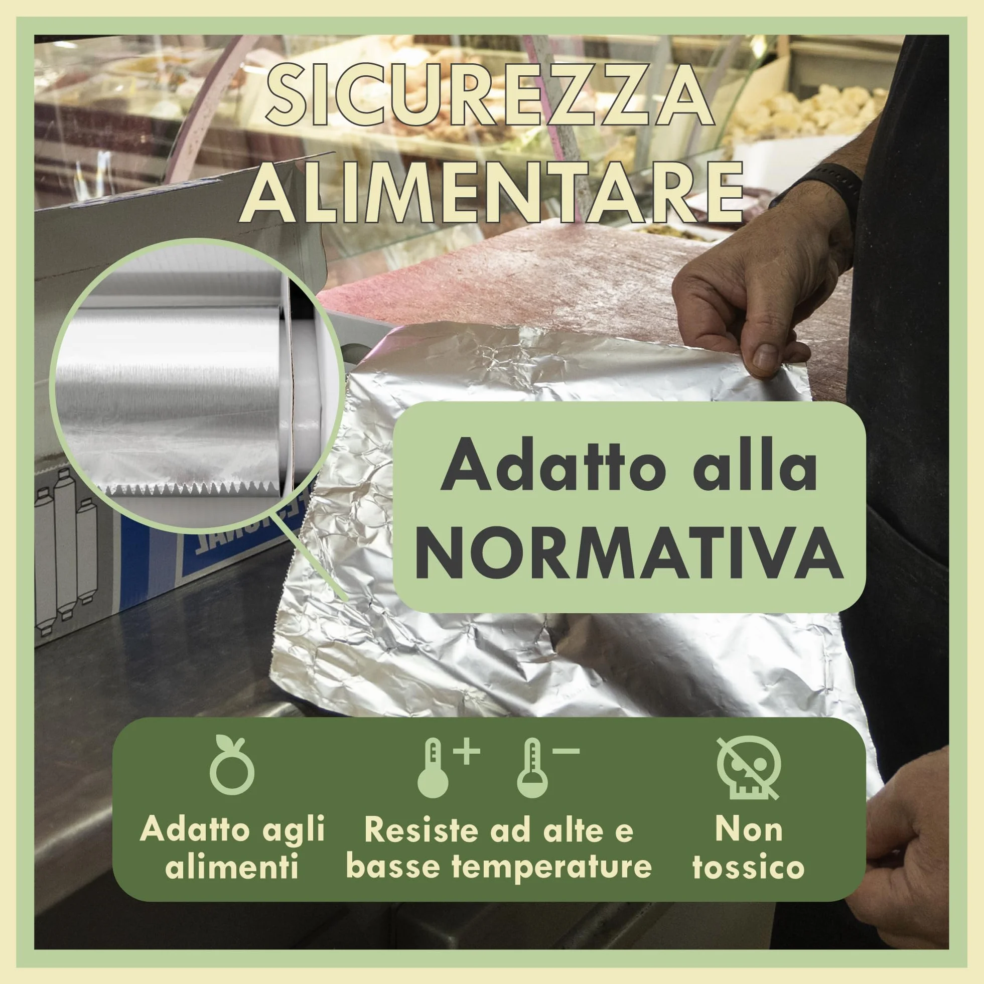 Carta Alluminio Professionale 30 cm 1,1 kg Extra Spesso Argento
