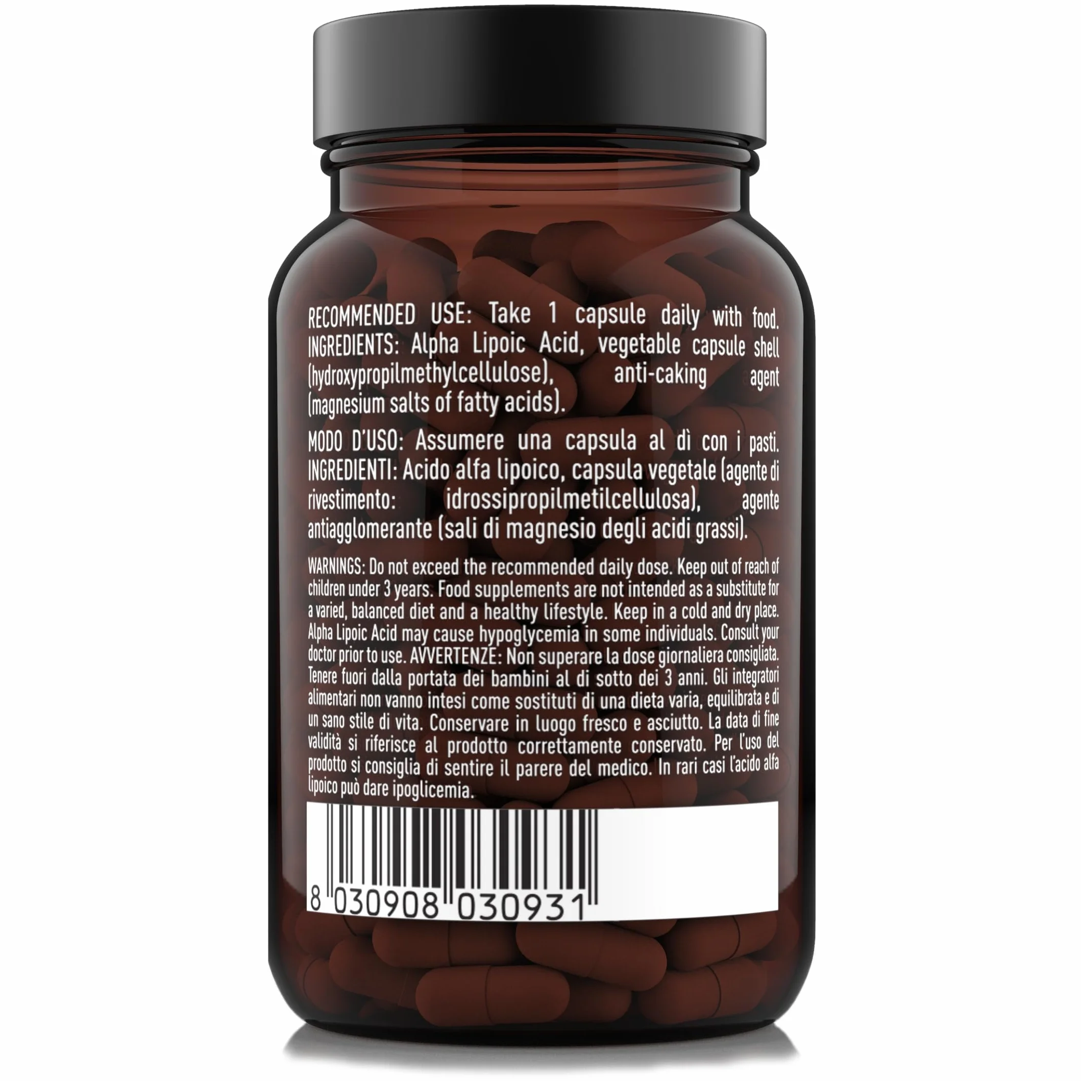 NÄTOO Acido Alfa Lipoico 600 mg 60 Capsule Alto Dosaggio Antiossidante Integratore Vegan