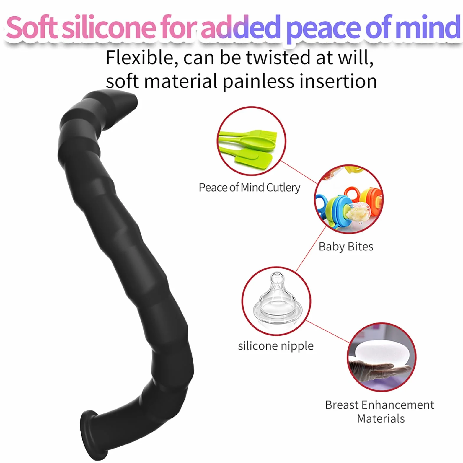 Set 5 Dilatatori per Pene in Silicone Cavo Antiscivolo Plug Uretrale Stimolazione Prostata Giocattoli Sessuali BDSM
