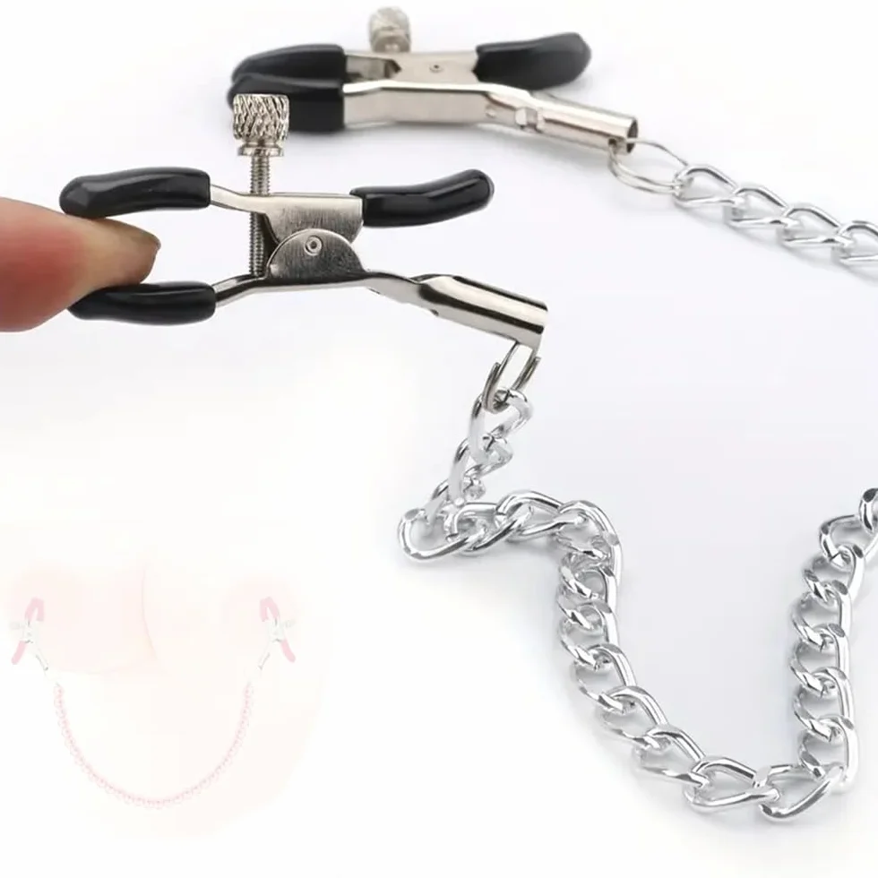 1 clip in metallo siliconato con catena, un bel regalo per le donne