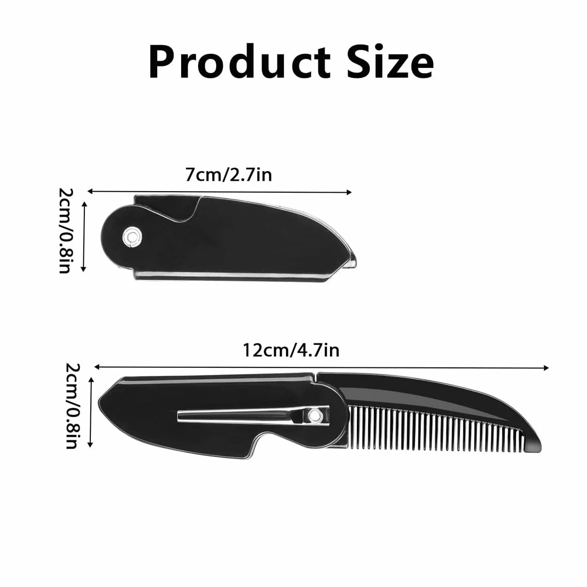 Confezione da 2 pettini per barba pieghevoli per uomo pettine per baffi pettine piccolo tascabile pettine per baffi pettine per capelli portatile per styling uomo pettini per barba e baffi