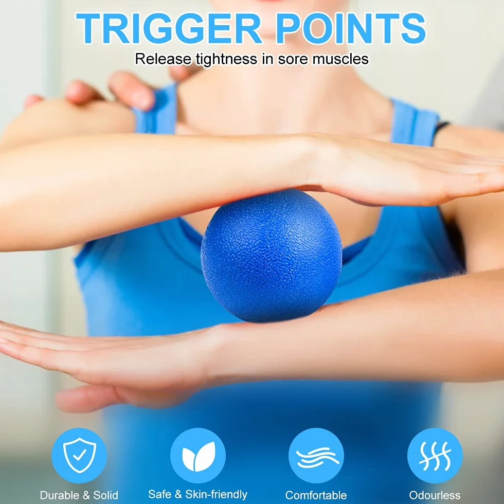 URAQT Set di 2 palline per massaggio a punte, per terapia fisica, palla di lacrosse dura e palla da massaggio con punte per rilassamento miofasciale e massaggio profondo dei trigger point
