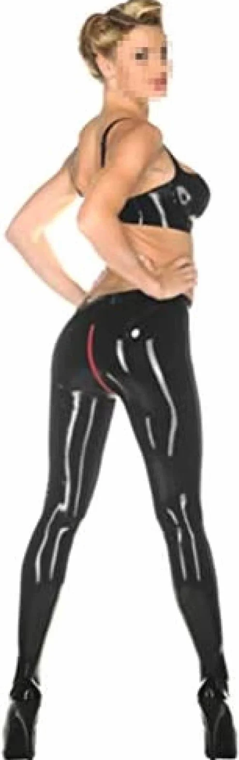 Latex Gummi Rubber Crotch Pantaloni Con Cerniera Rossa 0,4 Mm X-Piccolo