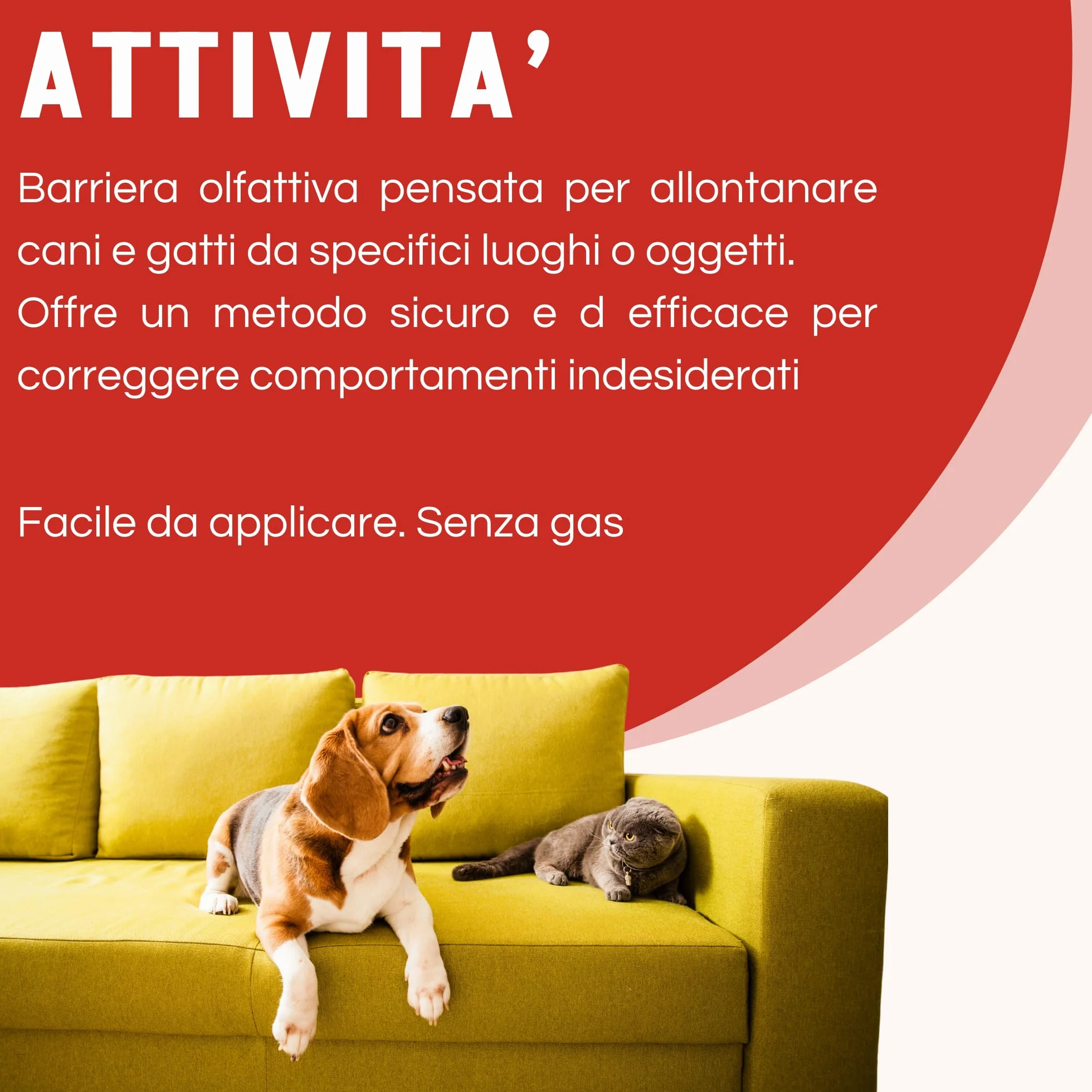 Disabituante Spray Repellente per Cani e Gatti 500 ml Barriera Olfattiva Naturale