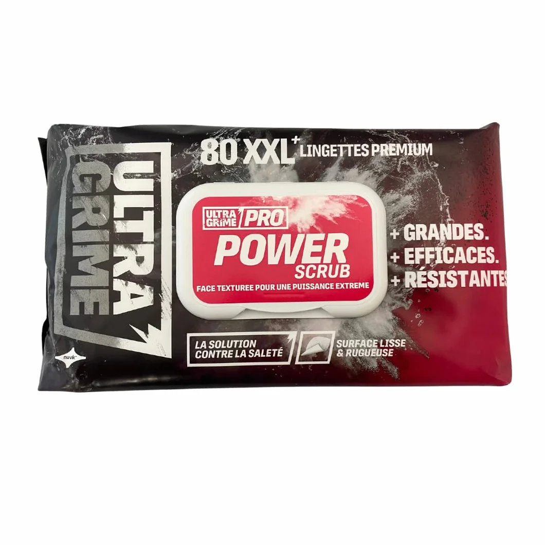 UltraGrime Pro Power Scrub Salviette industriali potenti 80 salviette umidificate 38 cm x 25 cm