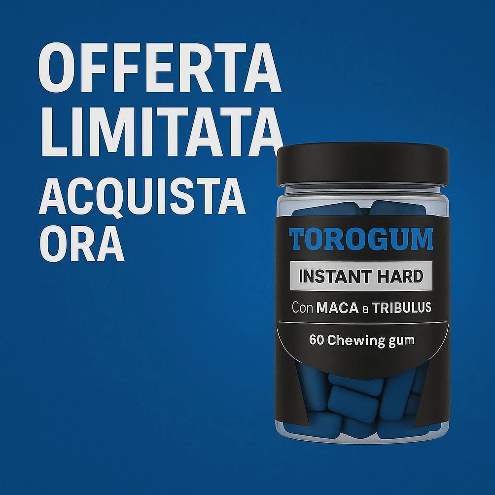 AlohaLabs ToroGum 60 PILLOLE BLU Integratore Uomo Forza Energia Resistenza Performance Massime Gomme Masticare Azione Rapida Potente Maca Taurina Tribulus Terrestris