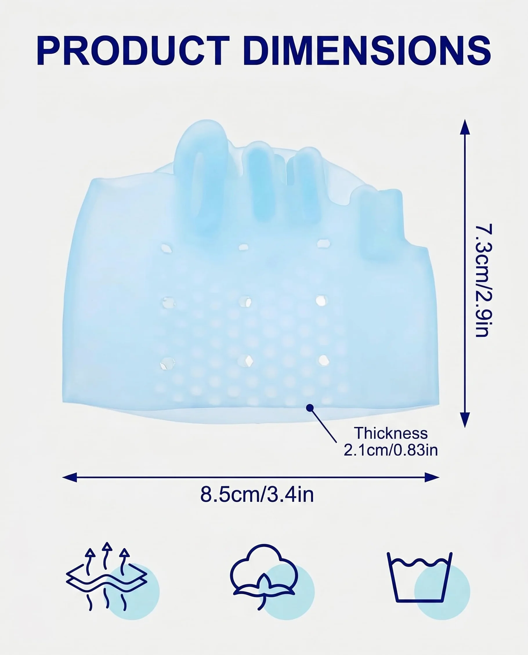 Cuscinetti Metatarsali in Silicone a Nido d'Ape 5 Dita, per Alluce Valgo, Dita a Martello, Metatarsalgia, Sollievo Dolore 4 Colori