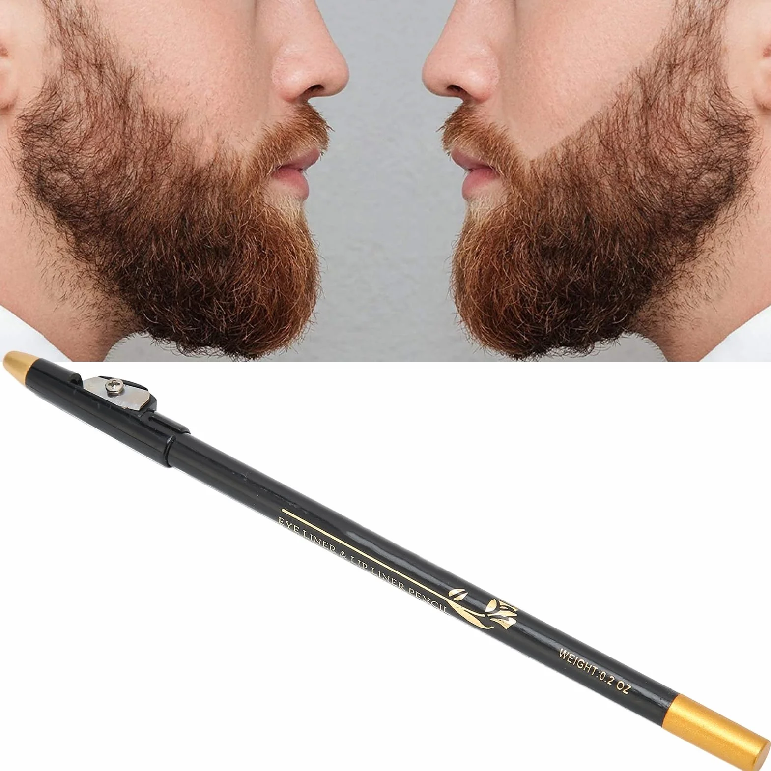 Matita per Barba, Riempitivo Professionale per Matite per Barba, Modellatore per Barba e Strumento per Modellare la Barba per Uomo, Strumento per Tracciare il Kit per L'igiene