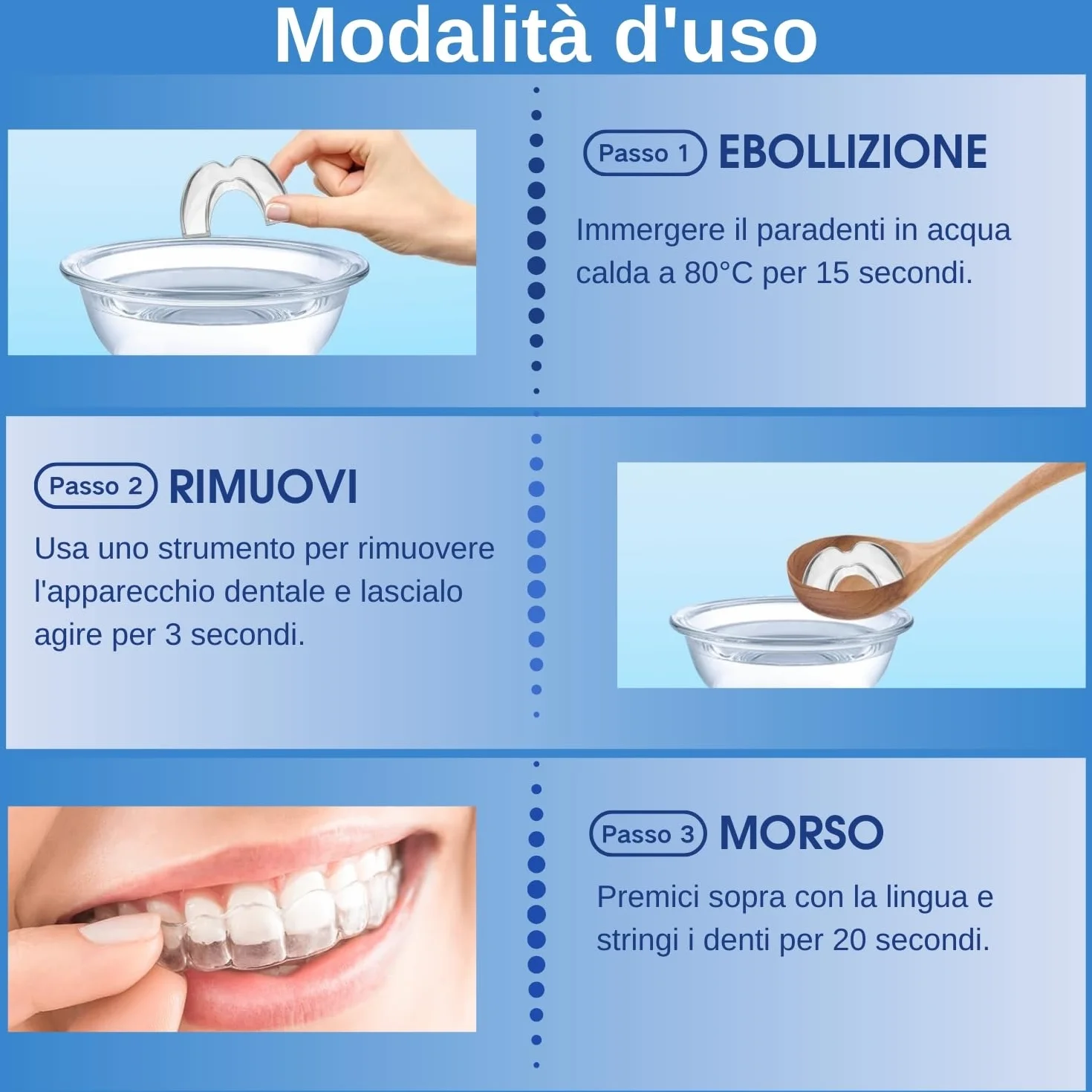 Bite Bruxismo Notturno Anti-Bruxismo Protettori Buccali 4 Pezzi 2 Taglie Scatola di Stoccaggio Dispositivo Bucale Adattabile Ridurre Rechinar Denti
