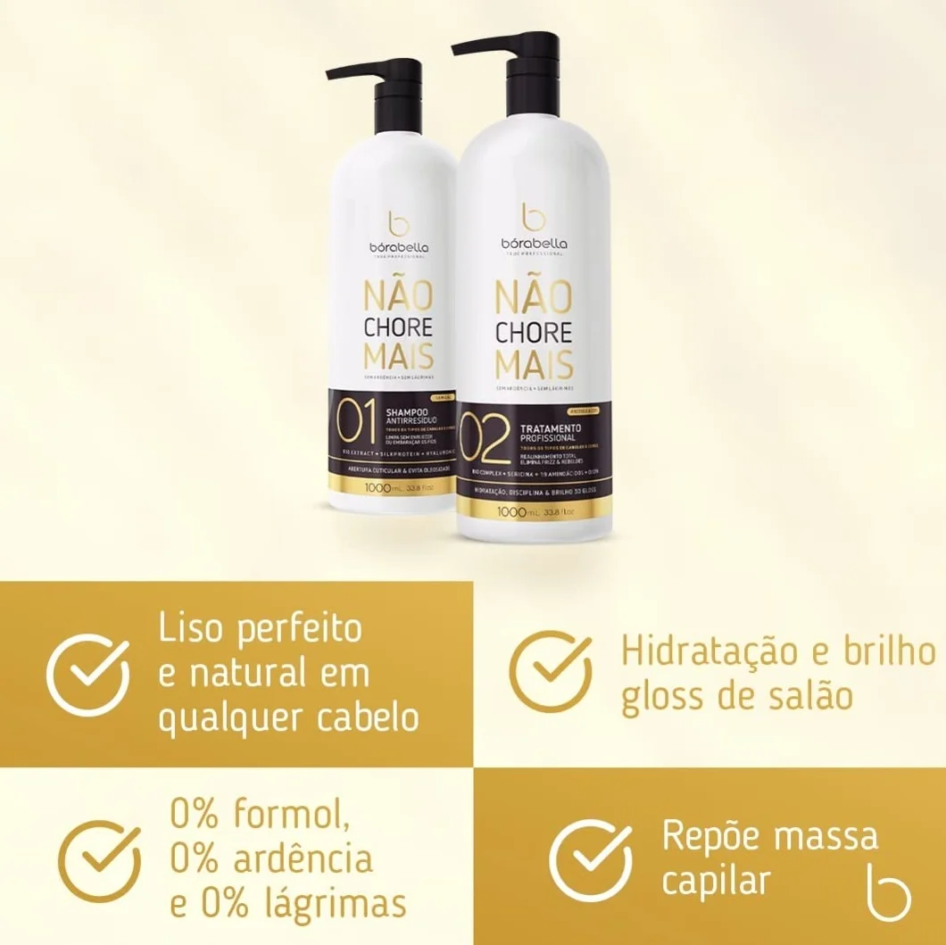 Borabella Progressiva Not Cry More Sem Formol 2x1000ML
