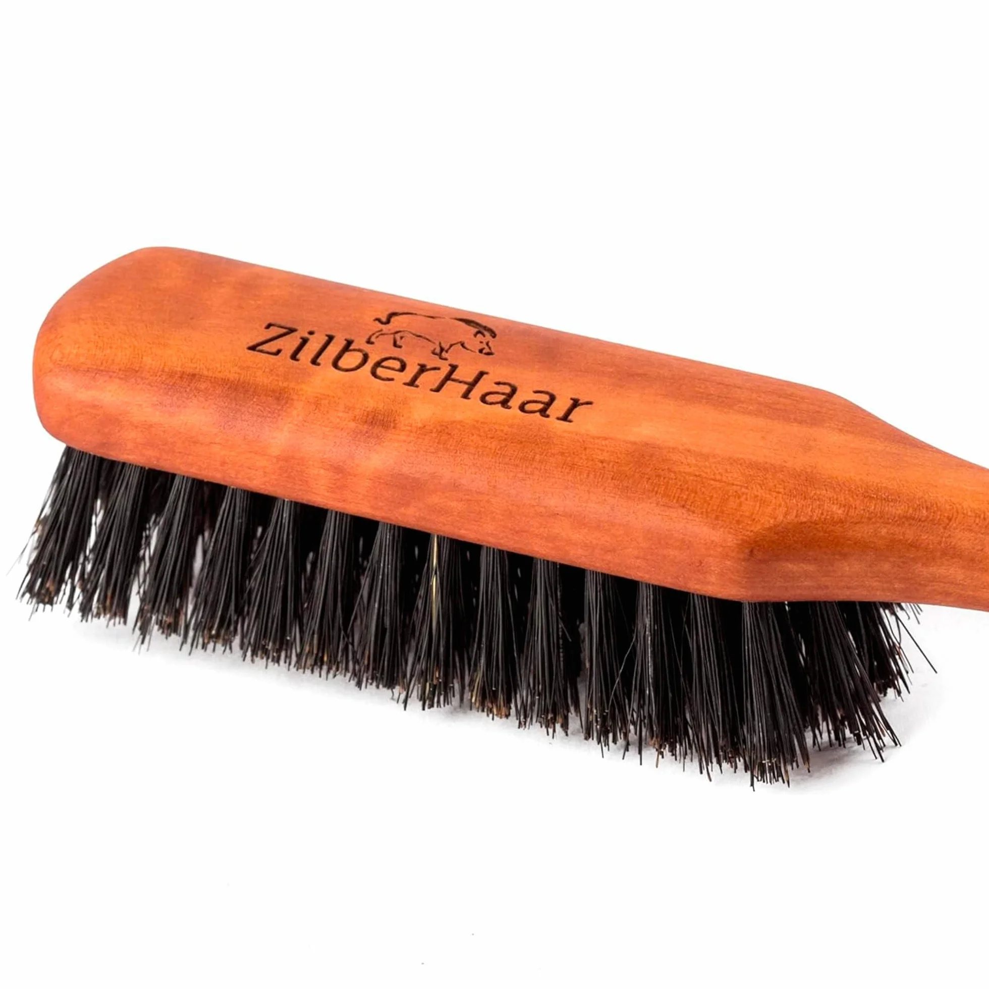 ZilberHaar - spazzola da barba (setole morbide), in setole di cinghiale e legno di pero al 100%, adatto a tutti gli oli e balsami per barba, prodotto realizzato in Germania