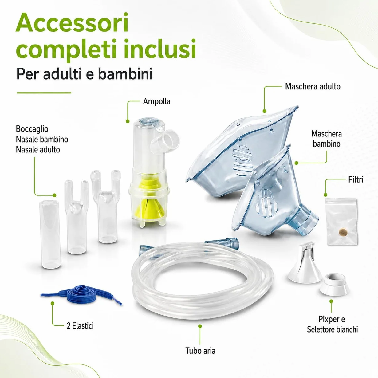 NORDITALIA Aerosol Meganeb Nebulizzazione Mirata Silenzioso con Vano Accessori per Bambini ed Adulti