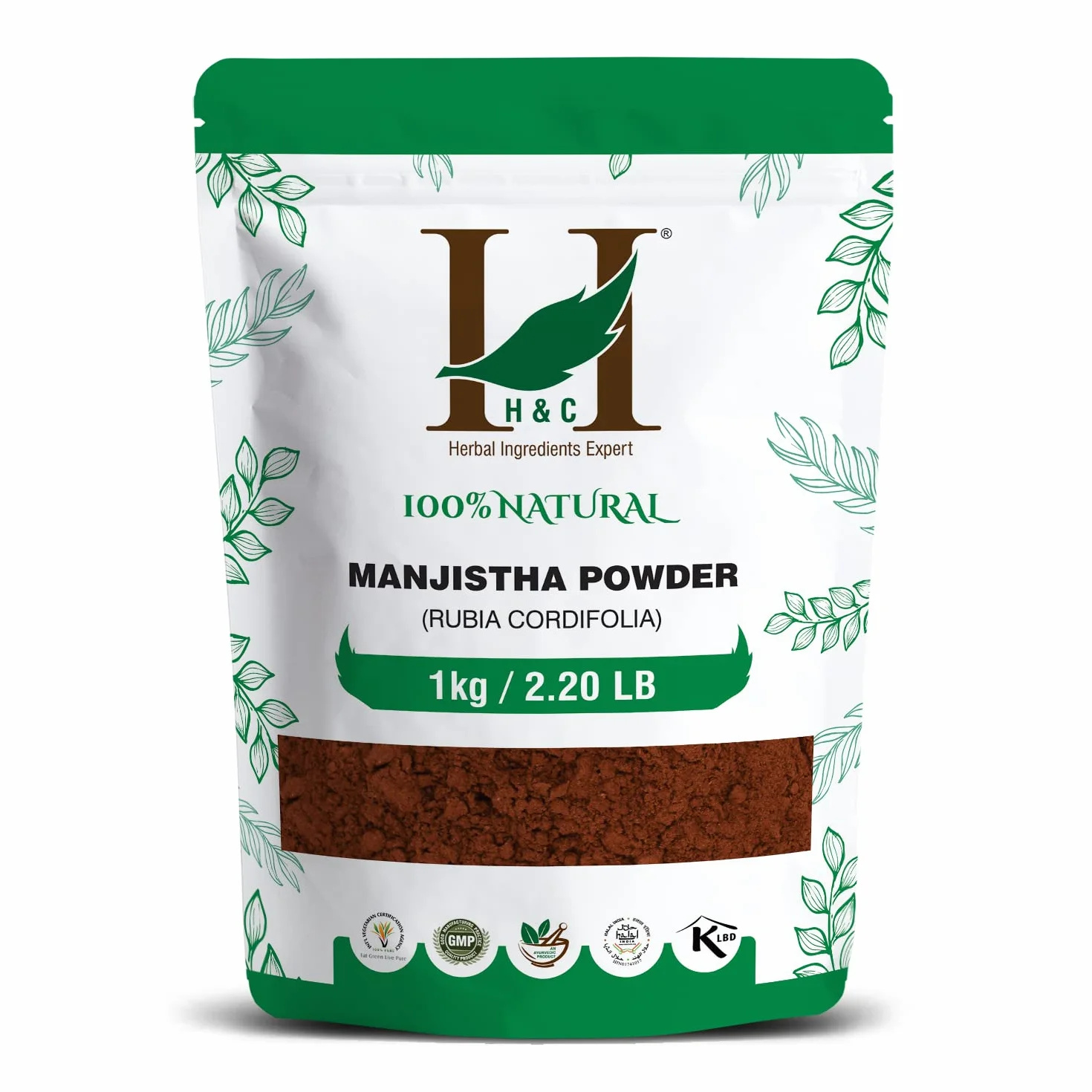 H&C Manjistha Powder (Rubia cordifolia) - 1Kg | Detox | Detergente per sangue ayurvedico