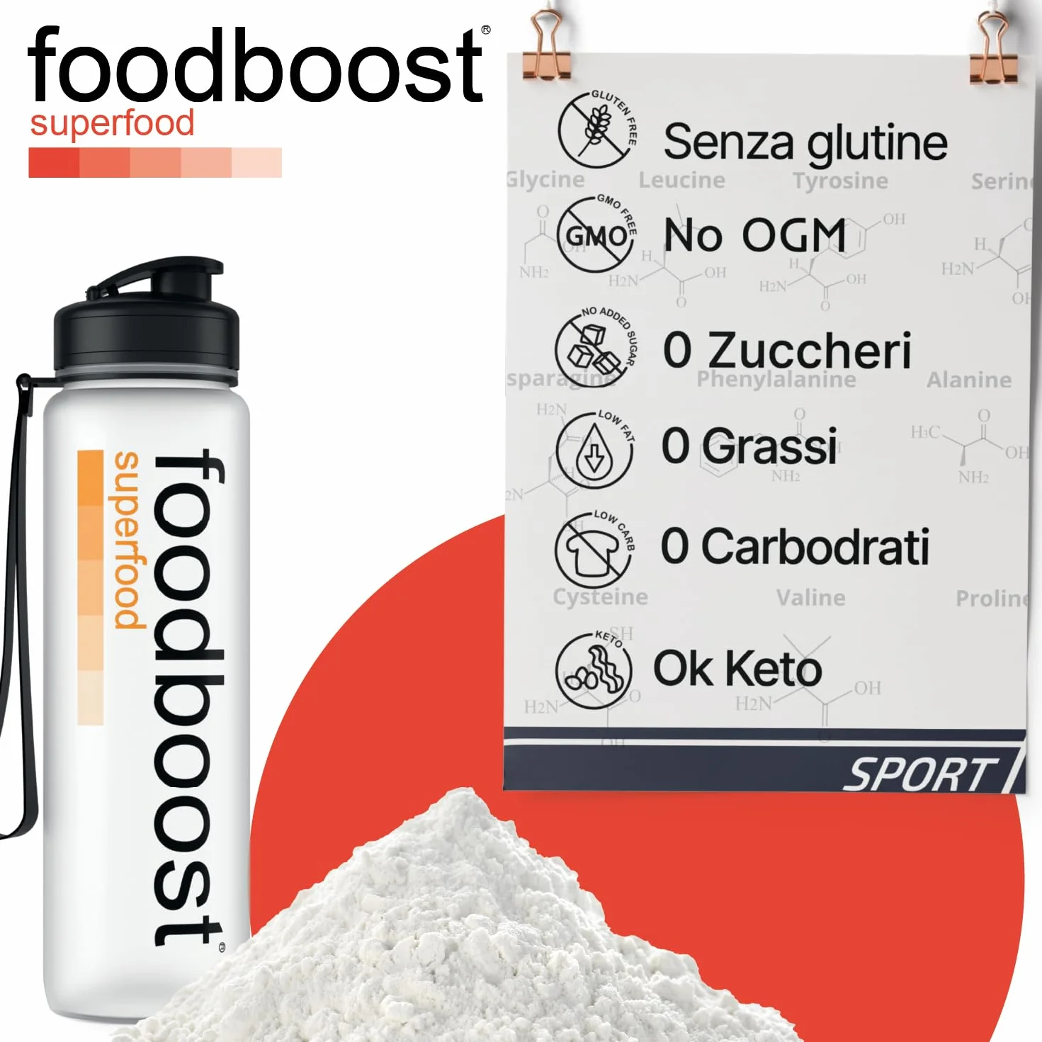 Taurina pura in polvere 500 g foodboost - Ø additivi, dosatore - ipertrofia muscolare - libido - vista, marchio di fiducia italiano, integratore taurina pre workout/post workout - 500 DOSI