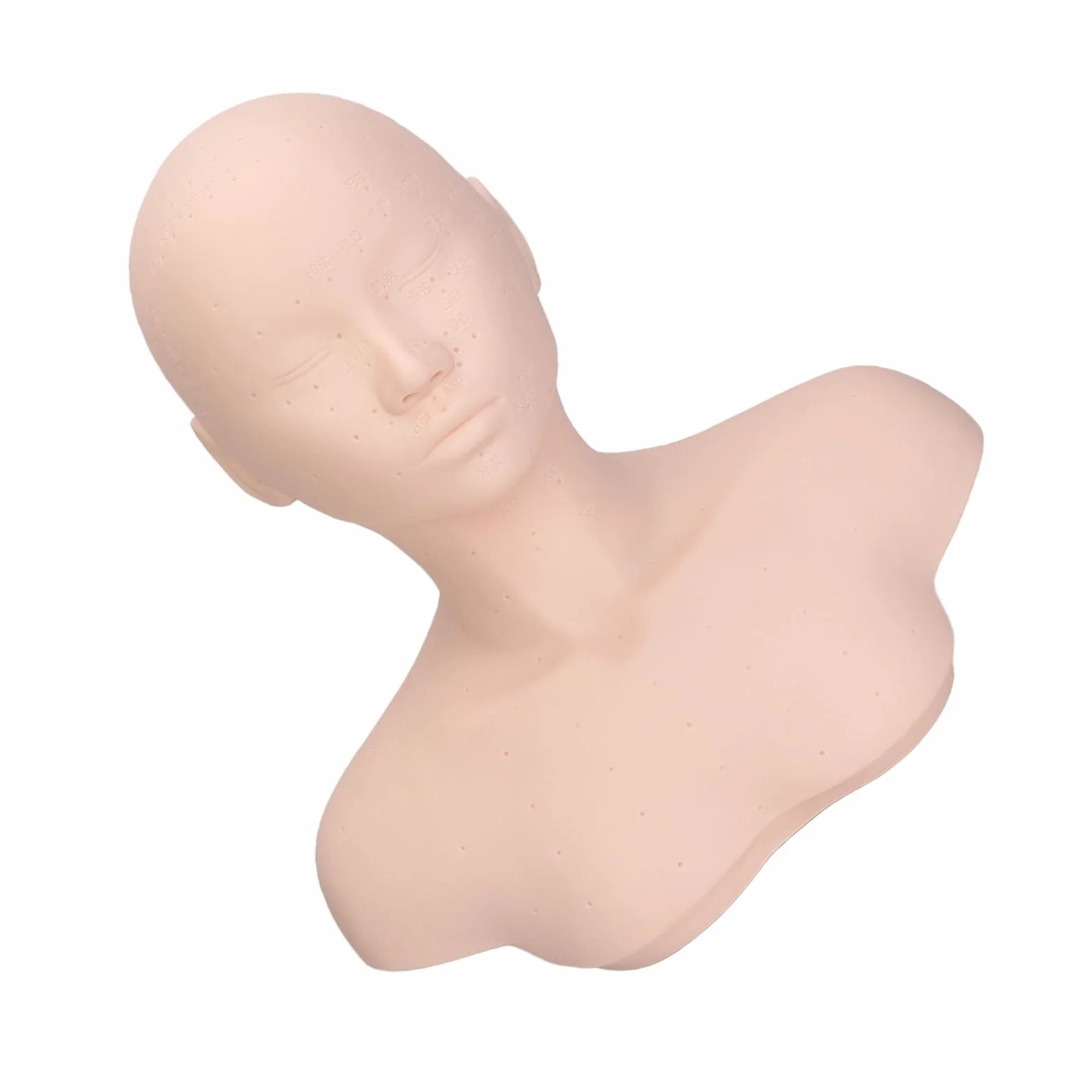 Testa di Manichino per Estetica con Spalle, Modello in PVC per Simulazione Massaggio Agopuntura