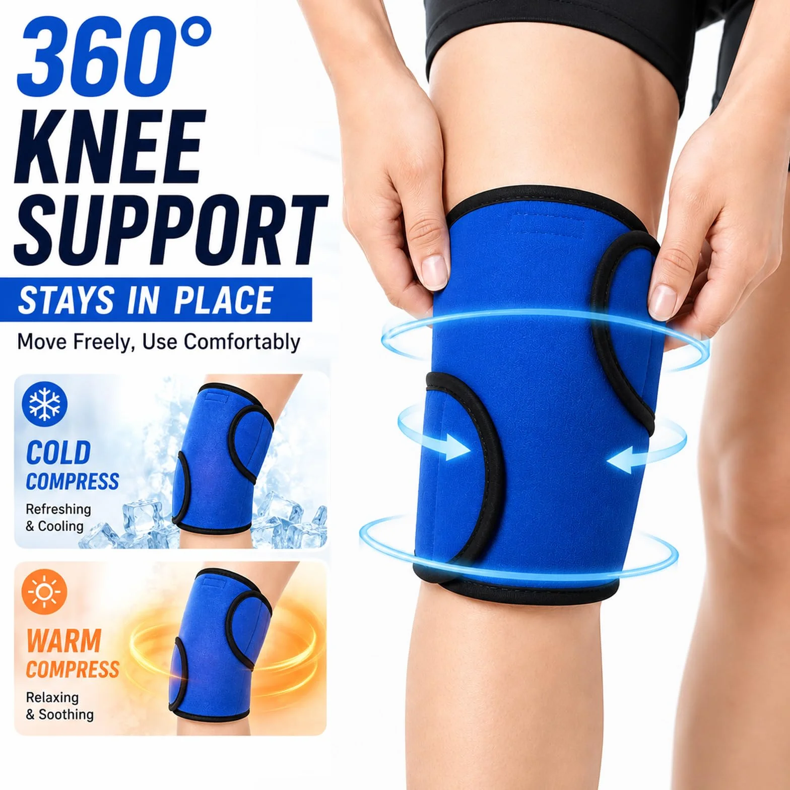 Ghiaccio Gel Riutilizzabile,Cuscinetti Terapia Caldo/Freddo,Ghiaccio Gel Caldo Freddo,Impacco di Ghiaccio per Impacchi Al Ginocchio, 8 "x 5,5"