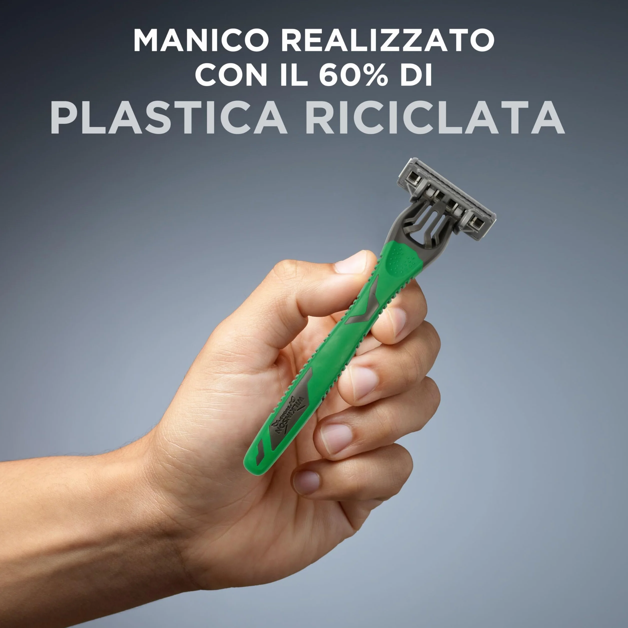 Wilkinson Sword - Quattro Essential 4 Sensitive - Rasoio Usa & Getta - Rasoio a 4 Lame per Uomo con Striscia Lubrificante con Aloe - Lame rivestite in Diamante - Confezione x3+1
