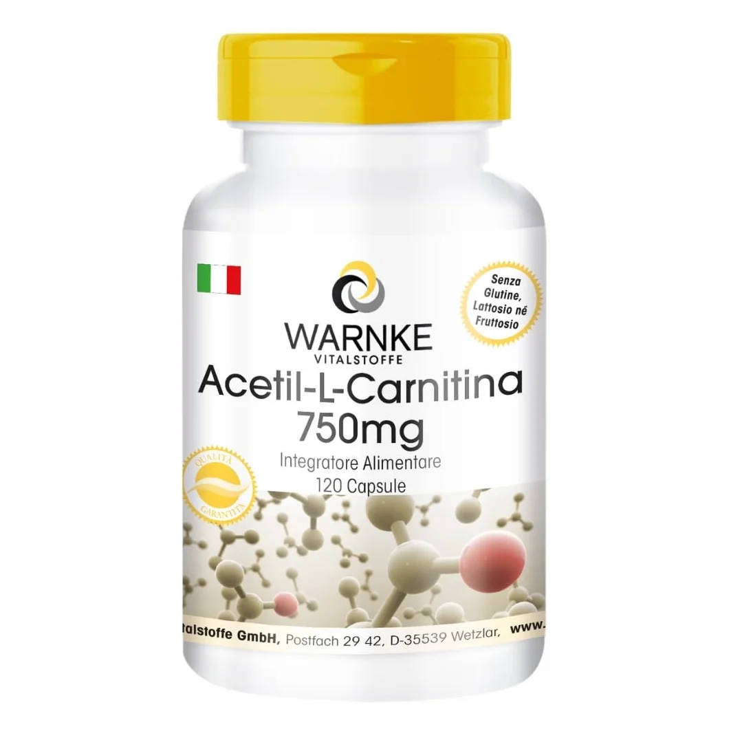 Acetil-L-Carnitina 750mg 120 Capsule Warnke Vitalstoffe vegano