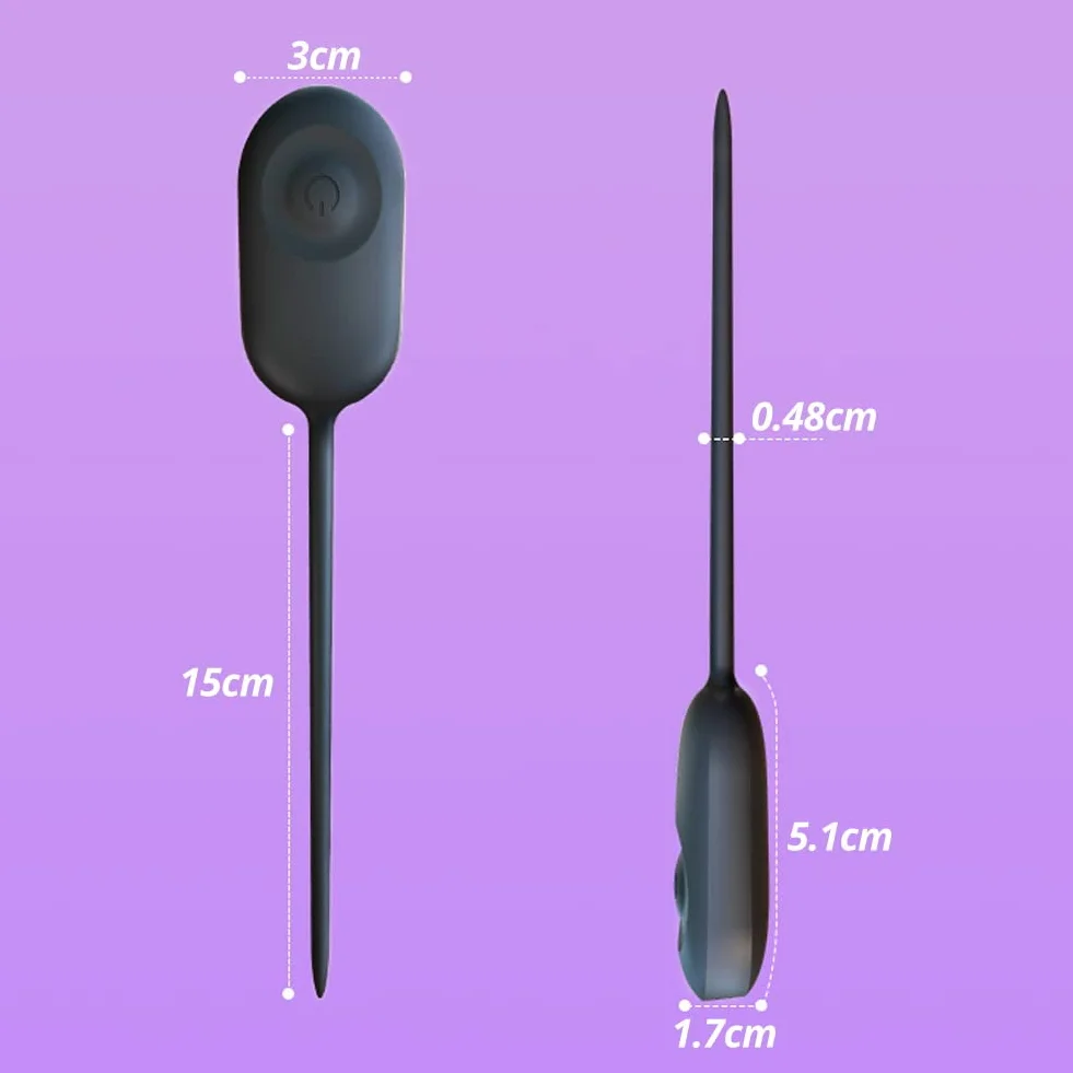 Roluck Dilatatori uretrali 10 modalità di vibrazione Dilatatore per pene in silicone Silenzioso, impermeabile, ricaricabile via USB Flessibile e liscio Giocattolo sessuale per uomini principianti
