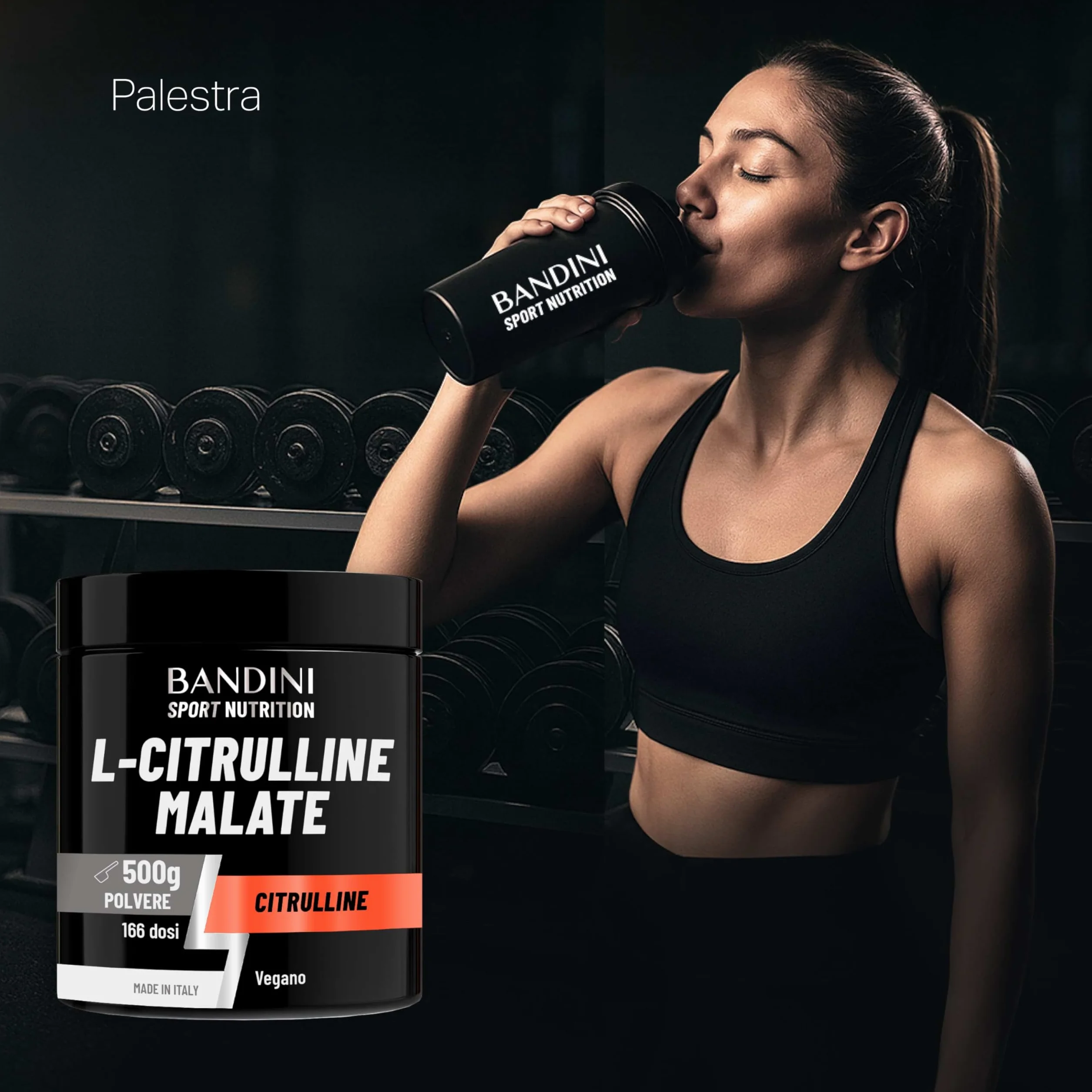 Bandini® L-Citrulline Malate Polvere 500 grammi, 3 grammi di L Citrulline Malat per Dose, Citrullina Malato 2:1 Polvere Insapore, Fermentazione Vegetale, Altamente dosata, Vegan, Booster Pre Workout