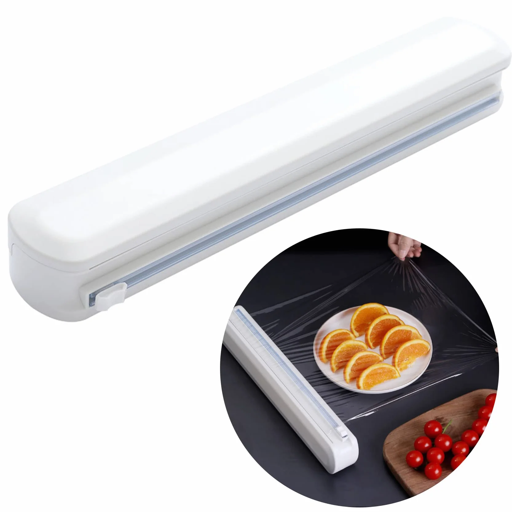 Alimenti Taglia Pellicola Dispenser Pellicole - Cling Film Cutter Taglierina Porta Rotolo Portarotolo Adatto per Larghezze Inferiori a 32 cm Involucro di Plastica Foglio Alluminio Carta da Forno