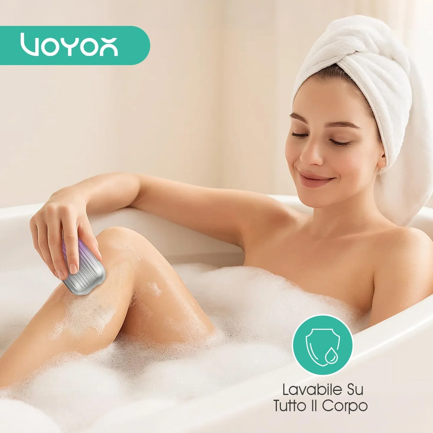 VOYOR Rasoio Elettrico Donna Depilatore Corpo Donna Rasoio Donna Inguine Viso Corpo Braccia Gambe, Impermeabile Rasoio Elettrico Corpo Portatile E Ricaricabile Rasoio Donna Elettrico ES310 (Viola)