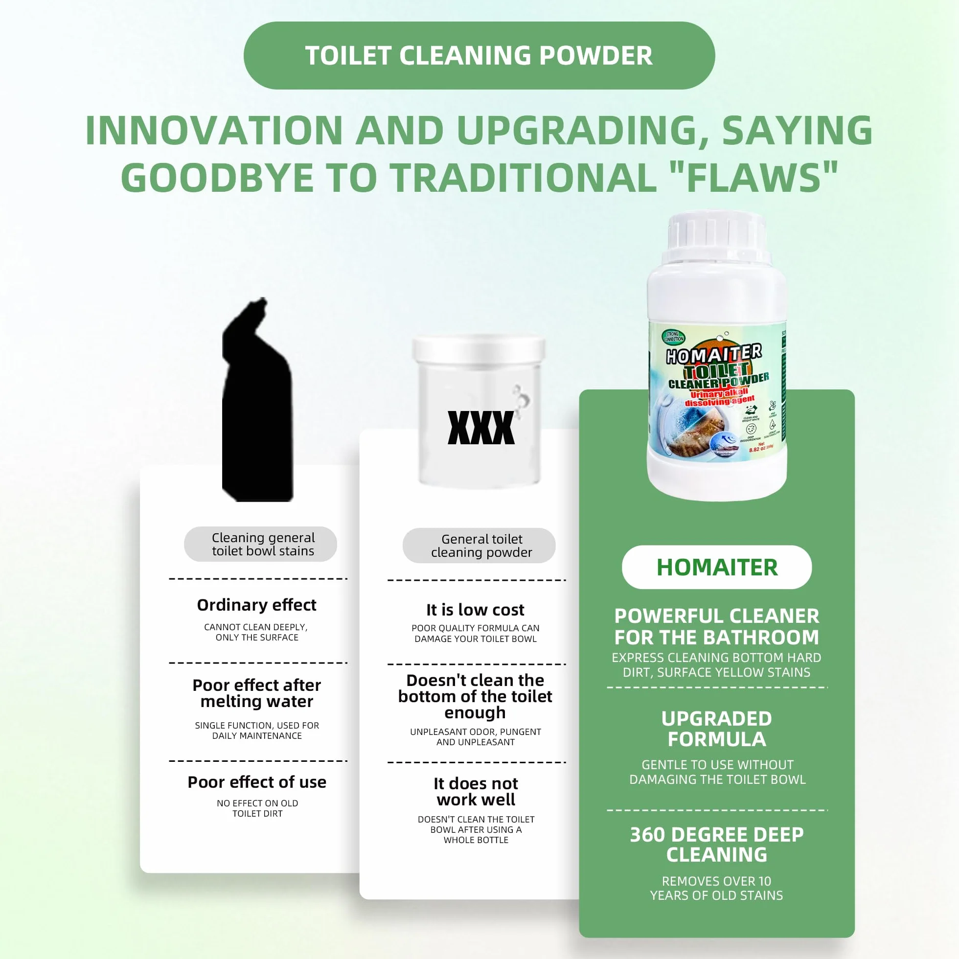 Pietra pomice per la pulizia del water, detergente per WC, rimozione di calcare, depositi di calcare e ruggine adatto per la pulizia della toilette (1 powder+2 Pumice)