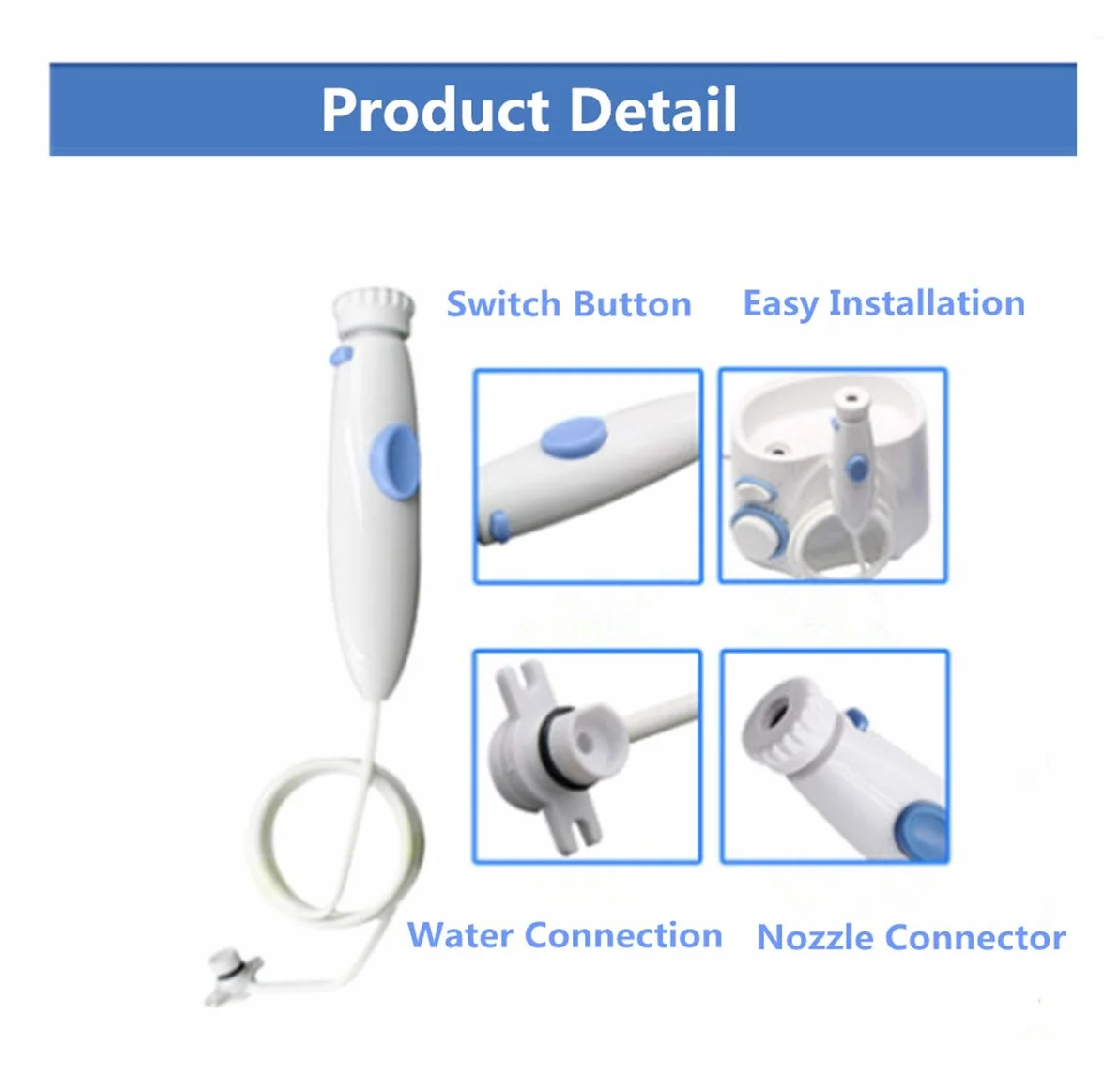 Waterpik WP-100 WP-450 WP-250 WP-300 WP-660 WP-900 Compatible Oral Irrigator Accessories Standard Water Tube Handle Plastic