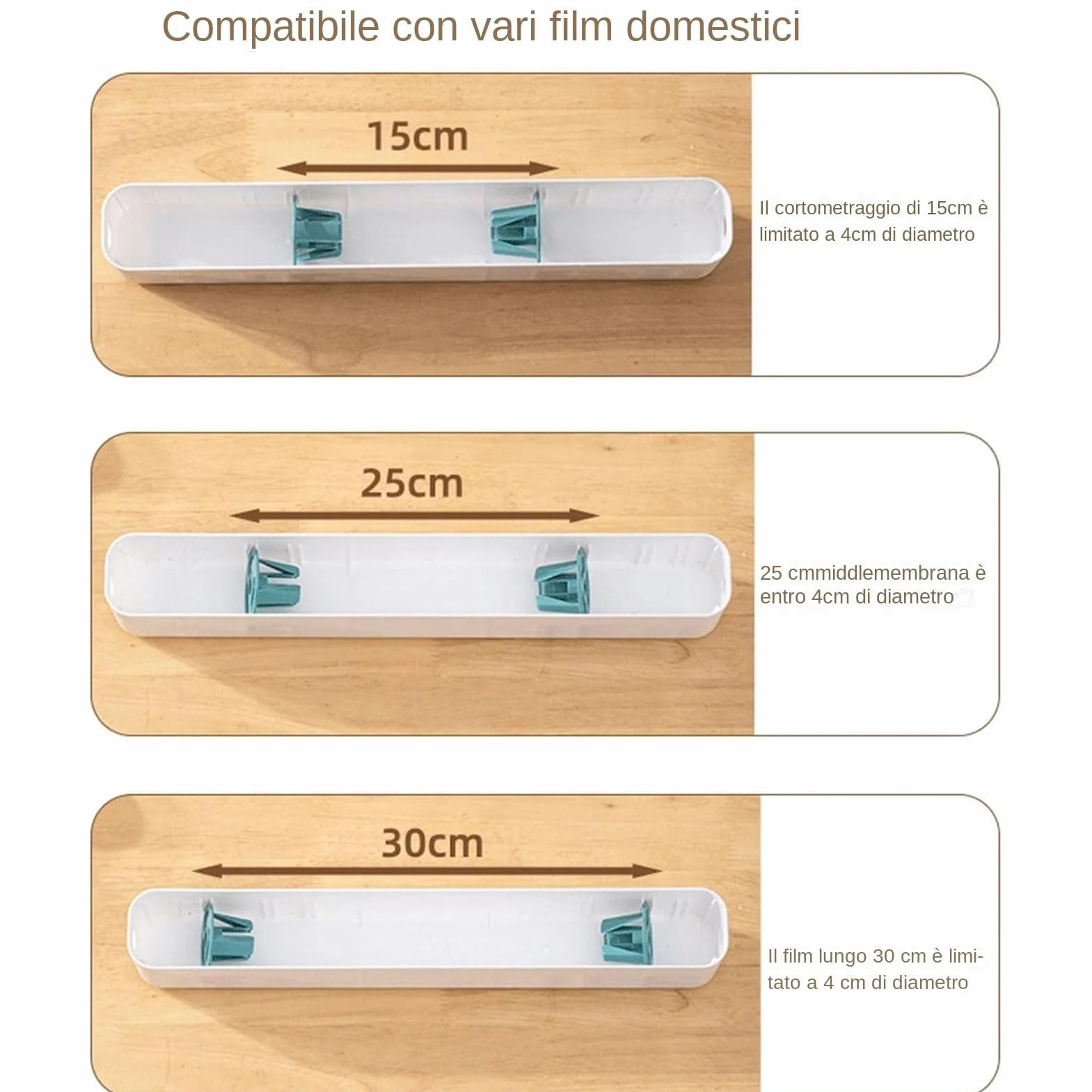 Dispenser Carta Forno Alluminio Pellicola Magnetica, – Taglio Pulito E Sicuro, Retro Magnetico, Dimensioni Regolabili Da 15 A 30 Cm, Dispenser Per Carta Stagnola E Alluminio Film Con Taglierine