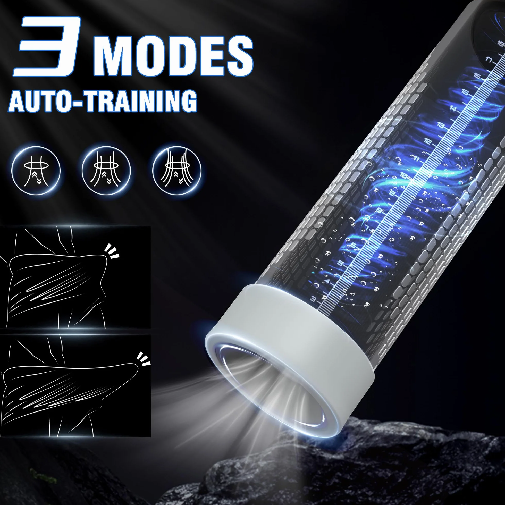 HIVEFUN Masturbatore Uomo Pompa Pene, Masturbtore per Pene con 4 Modalità di Aspirazione e Modalità di Allenamento Automatica Sex Toy Uomo, Nasturbatore Impermeabile IPX7 Sexy Toys Vacuum Device