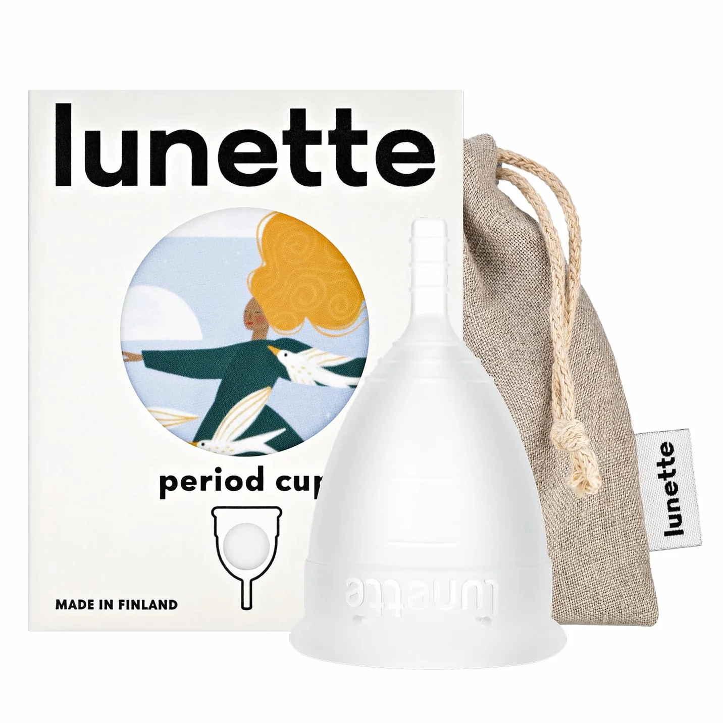 Lunette, coppetta mestruale, arancione, taglia 2, per flusso normale o abbondante