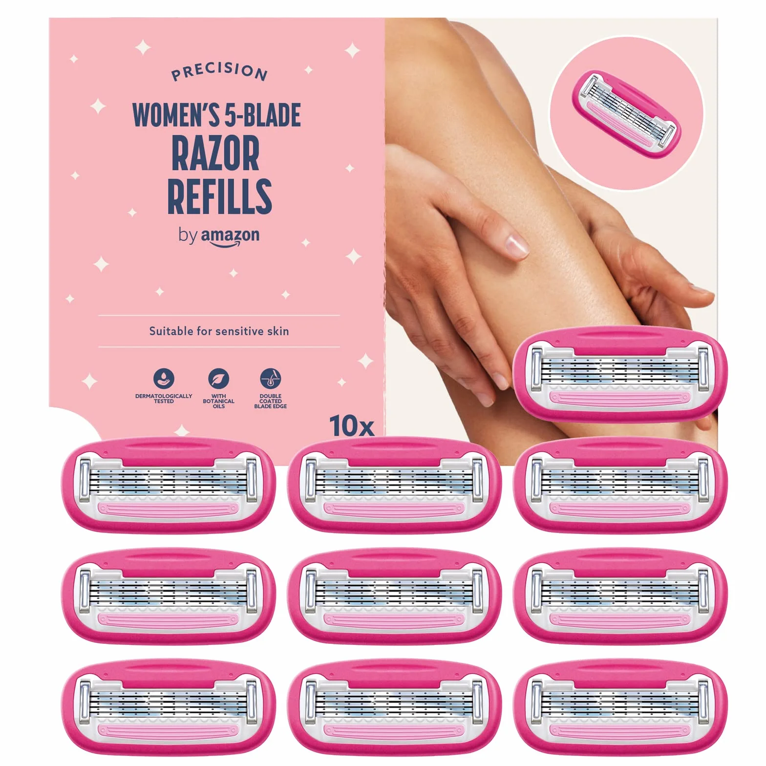 Amazon Ricarica per Rasoio da Donna a 5 Lame Rosa Confezione da 10