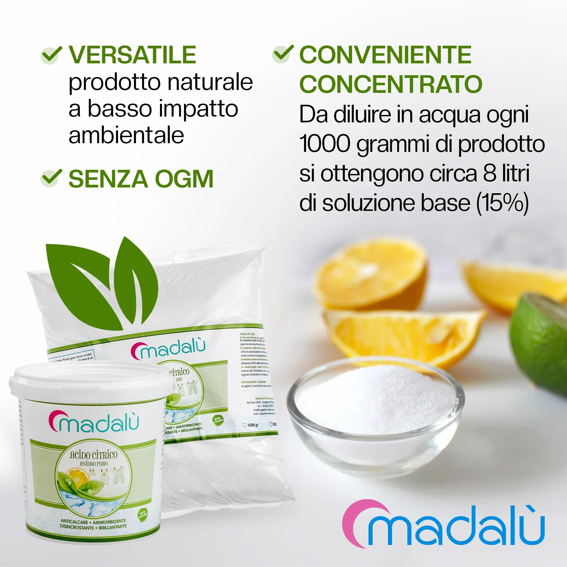 Acido Citrico 3 kg Ammorbidente Anticalcare Brillantante Puro