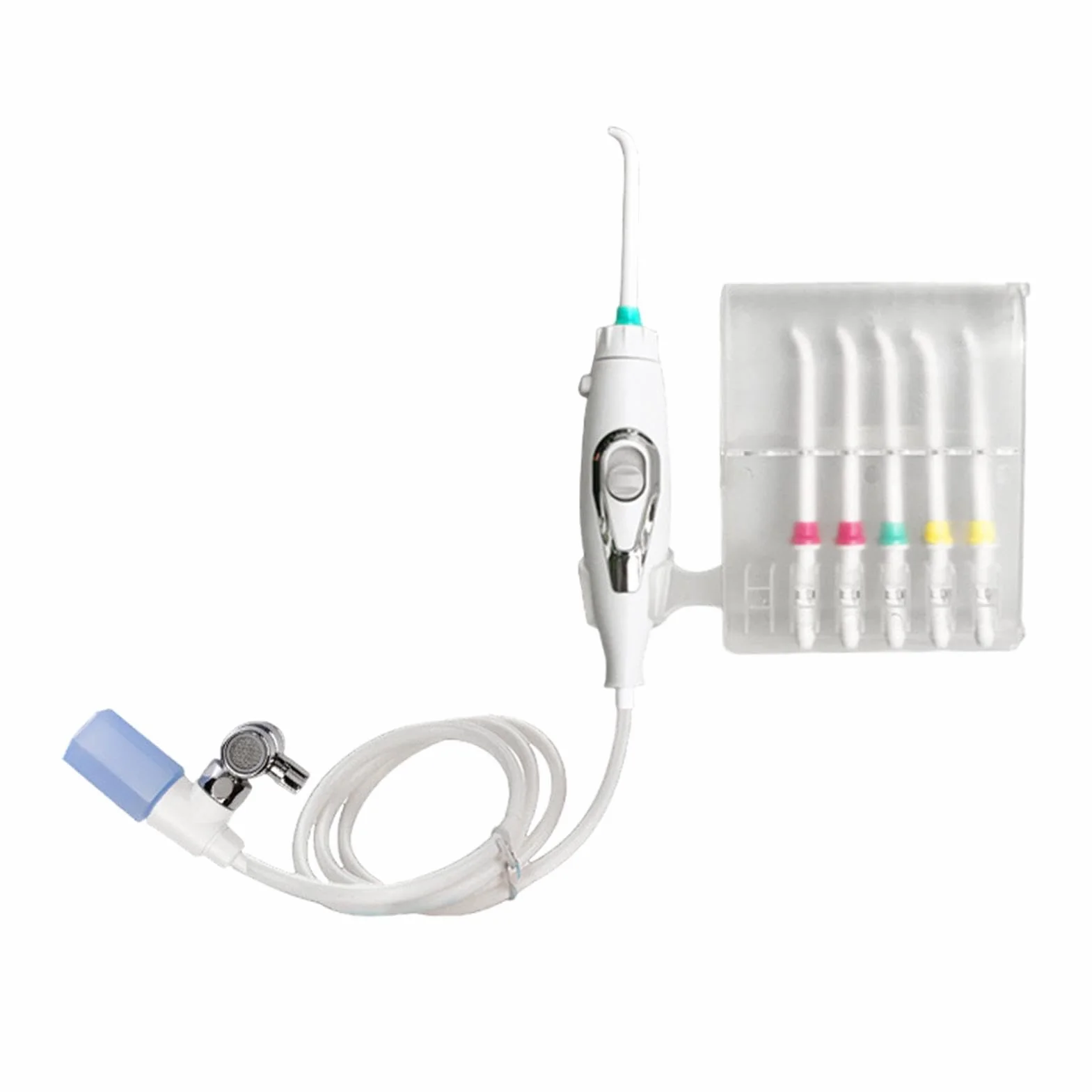 Irrigatore Orale a 6 Ugelli, Idropulsore Non Elettrico per Pulizia Dentale, Dispositivo Igiene Orale