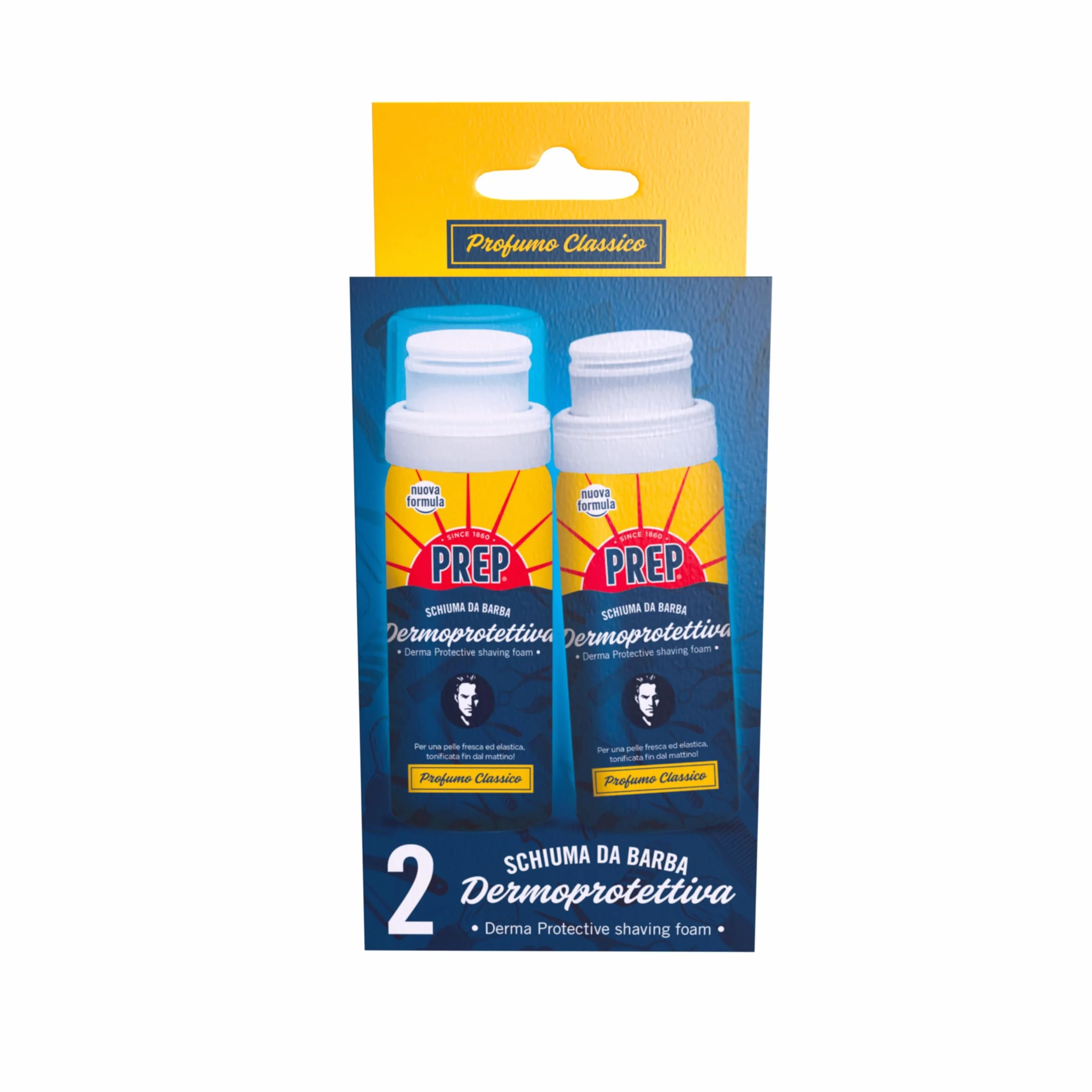 Schiuma da Barba Dermoprotettiva 2x50ml, Rasatura Facile e Perfetta