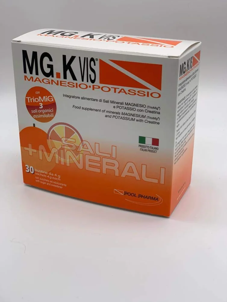 MG. K Vis Potassio, in Polvere, 30 bustine Arancio, Gluten Free