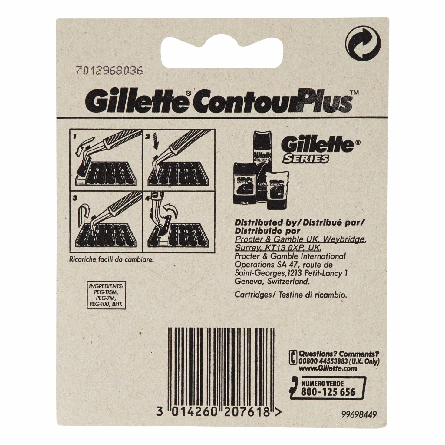GILLETTE CONTOUR PLUS Lame Comfort con Striscia Lubrificante (Confezione da 2)