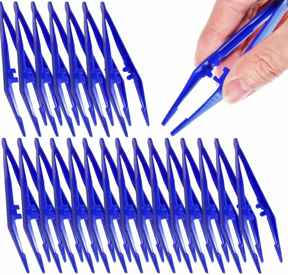 Pinzette in Plastica, Pinze usa e getta per Medicina, Artigianato, Laboratorio