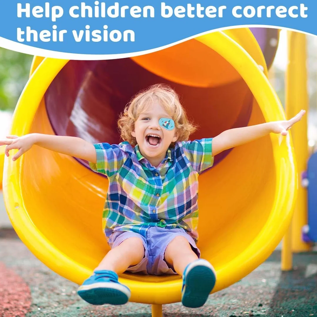 Bende Oculari per Bambini 24 Pezzi Benda Occhio Pigro Adesiva in Cotone Blocca Luce 8 Stili