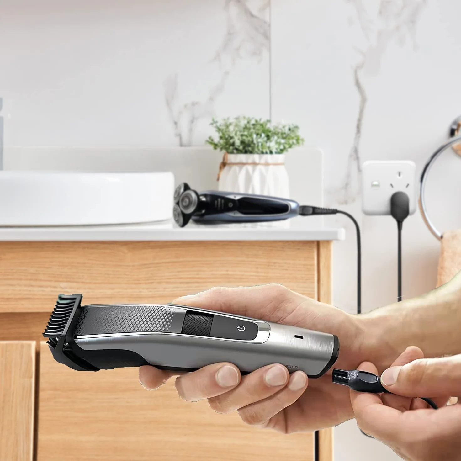 Philips Norelco HQ8505 Caricatore Rasoio Trimmer Barba Elettrico Alimentatore 7000 5000 3000 MG5750
