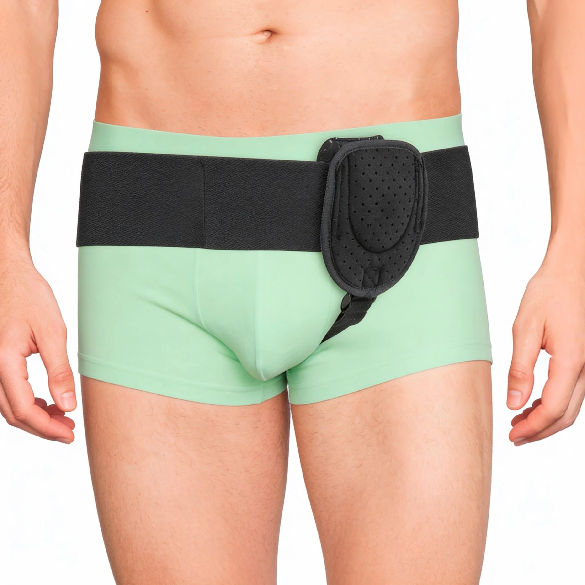 Adamson H3 Cintura per ernia da uomo - Cintura per ernia inguinale regolabile sx o dx - Fascia per compressione inguinale con cinturino regolabile - Vestibilità universale - Discreta e comoda