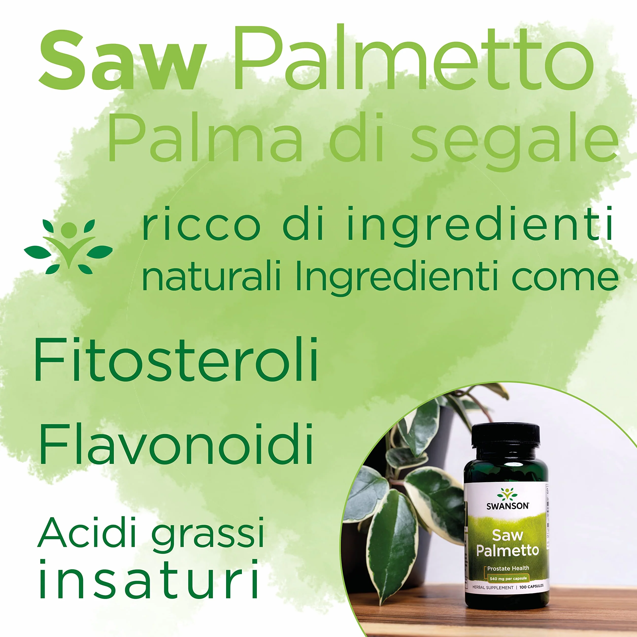 Swanson Saw Palmetto 540mg 100 Capsule Alto Dosaggio
