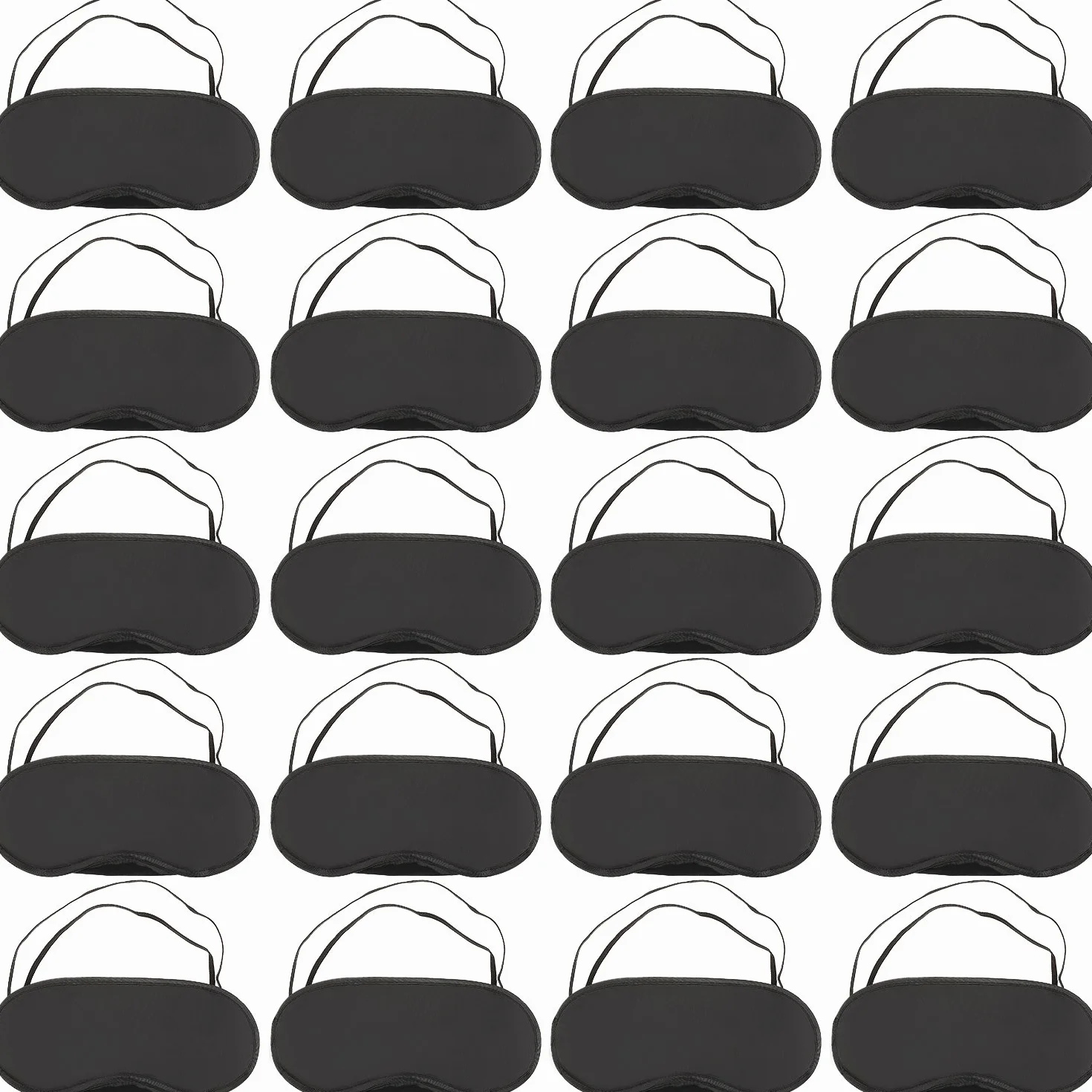 20 Pezzi Maschera per Occhi a Benda per Viaggio di Gioco del Sonno con Naso Pad (Nero)