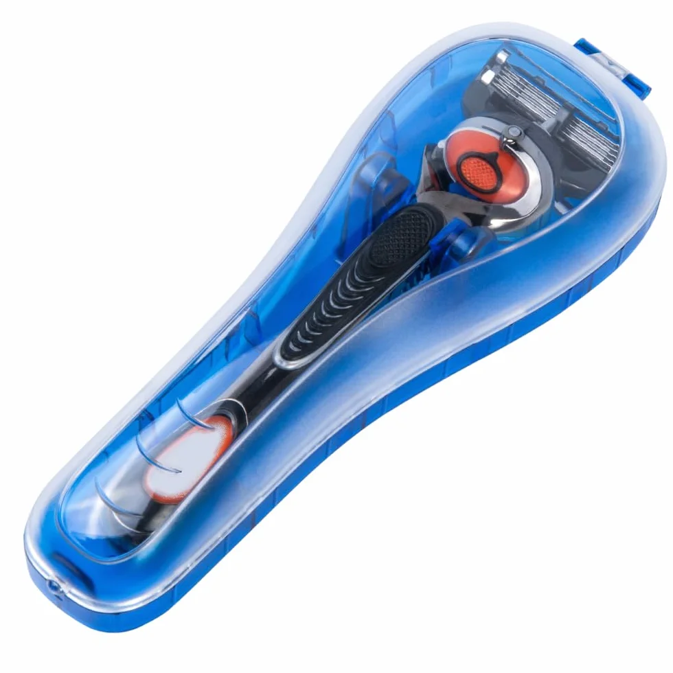 Custodia da Viaggio Nincha per Rasoio Manuale - Protettore Portatile in Plastica per Rasoio Manuale Blu