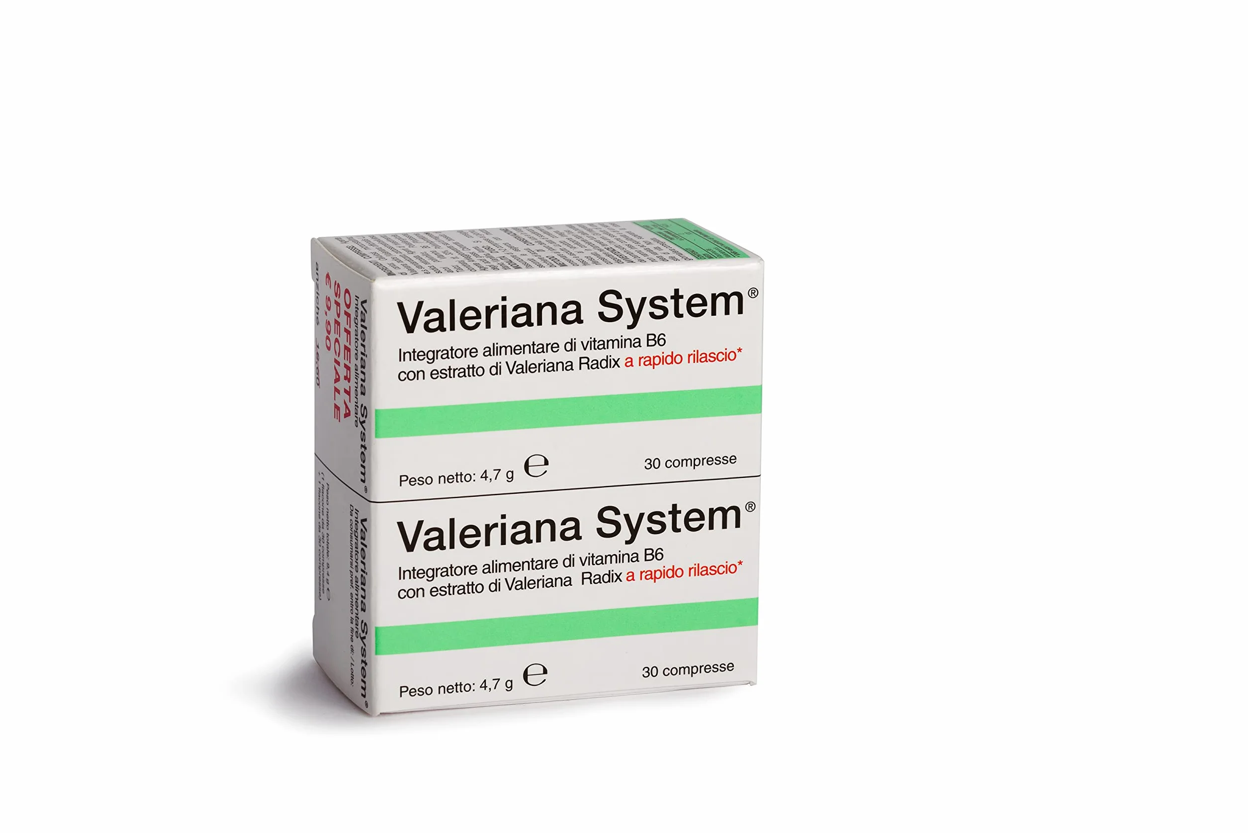Integratore Alimentare Valeriana e Vitamina B6, Rimedio Naturale per Ansia e Insonnia, 30+30 Compresse